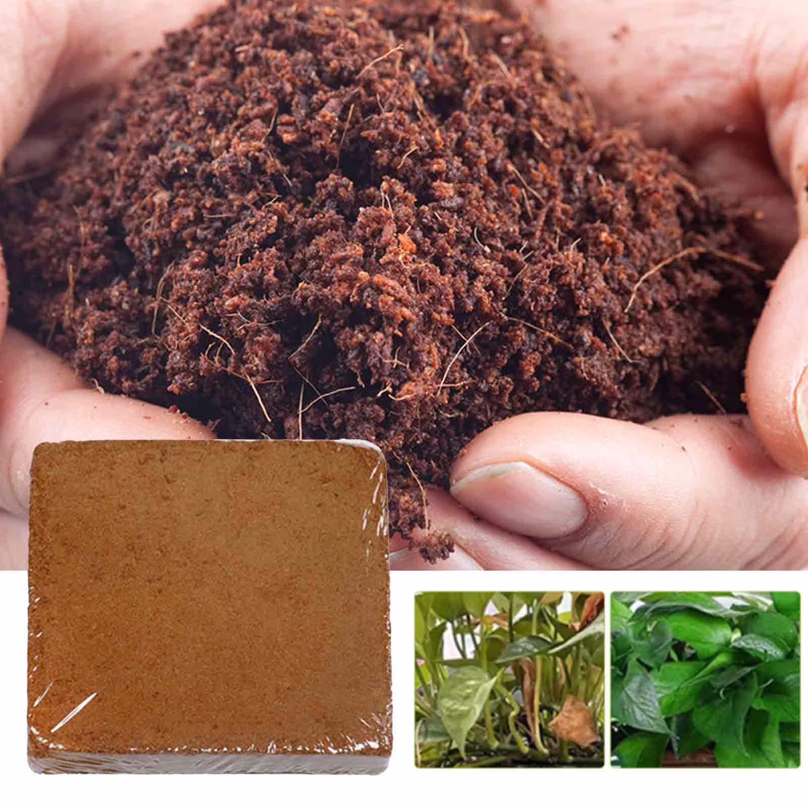 Teissuly Plant Coir Fiber Bricks Plant Cultivation Growing Nutrient Dirt Potting Grass Flower Fertilizer