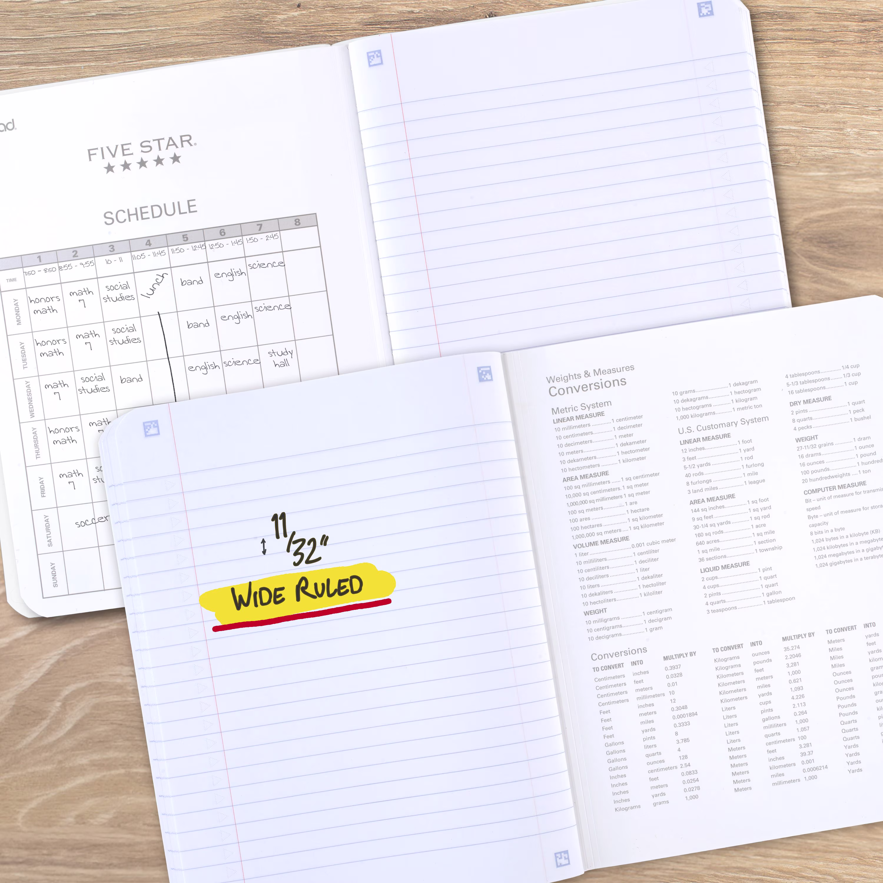 Five Star Composition Book Plus Study App, Wide Ruled, 80 Sheets, 7.5