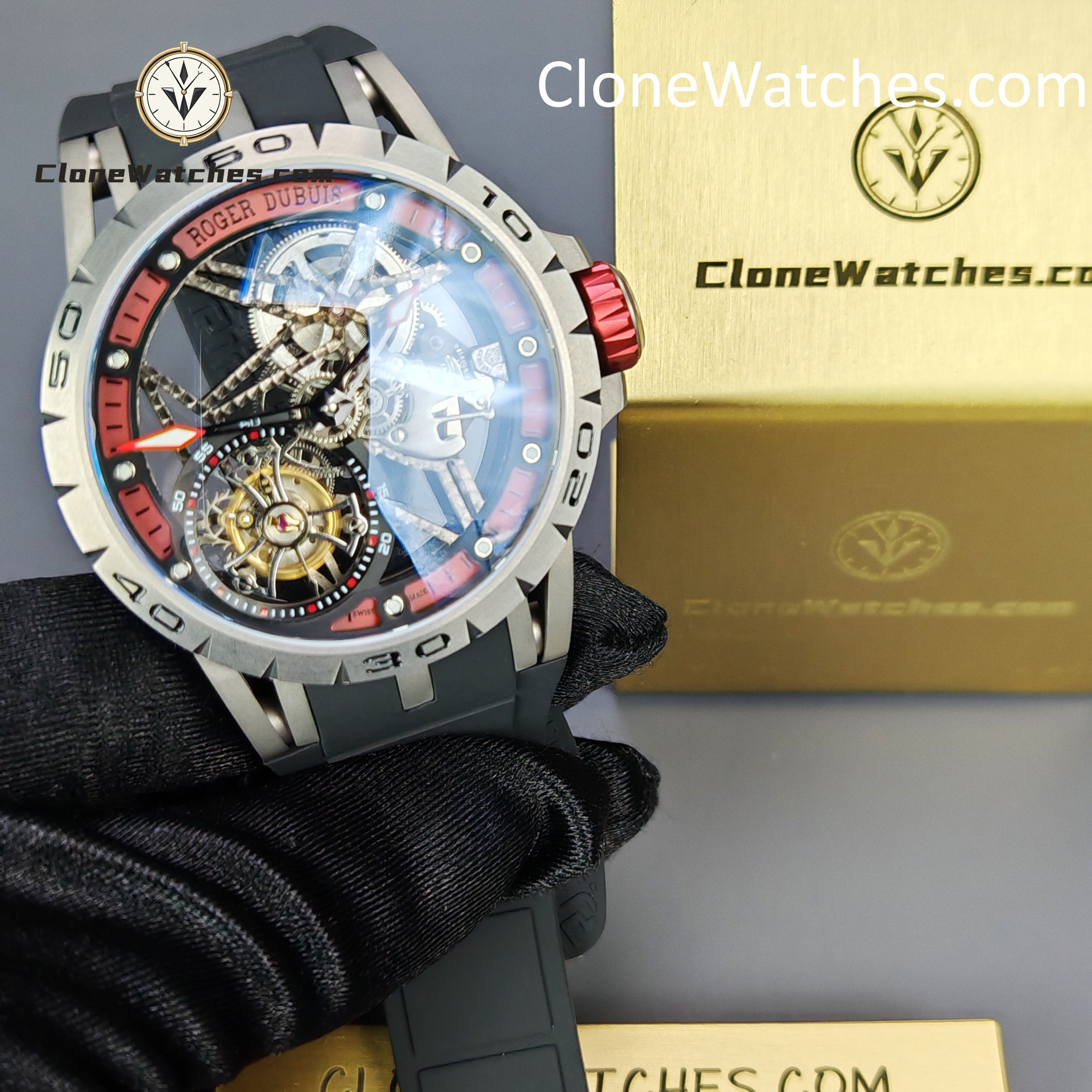 Roger Dubuis Super Clone Watches 1:1 Excalibur Spider Skeleton Tourbillon RDDBEX0545 42MM