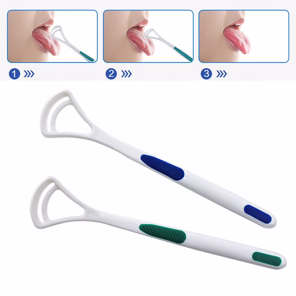 Skegnu Up to 50% off Scraper Handle Tongue Cleaners Bad Good Breath Brush Scraping 2pcs Cleaning Equipment