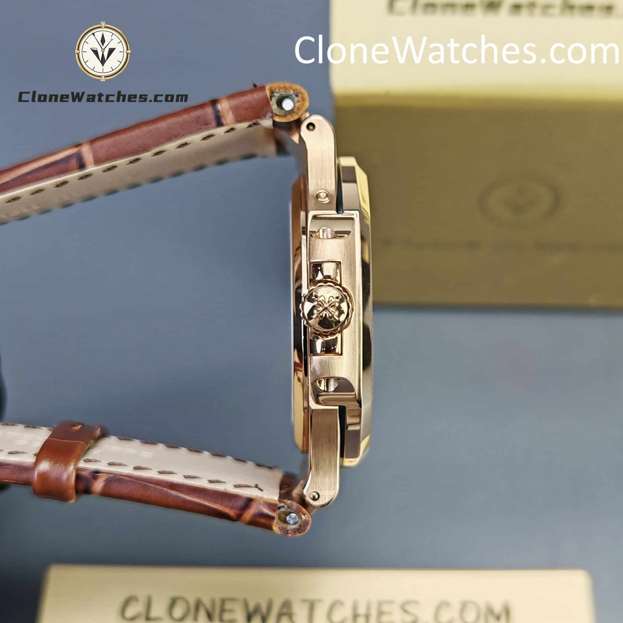Patek Philippe Super Clone Watches 1:1 Nautilus 5712 Brown Dial Leather Strap