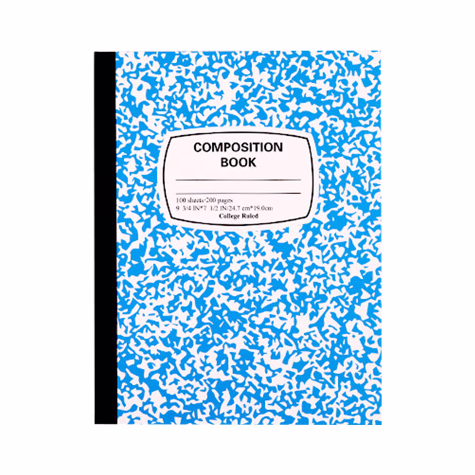 Composition Notebook 1 Pack Wide Ruled 100 Sheets Marble Cover 9.75x7.5in Sewn Binding