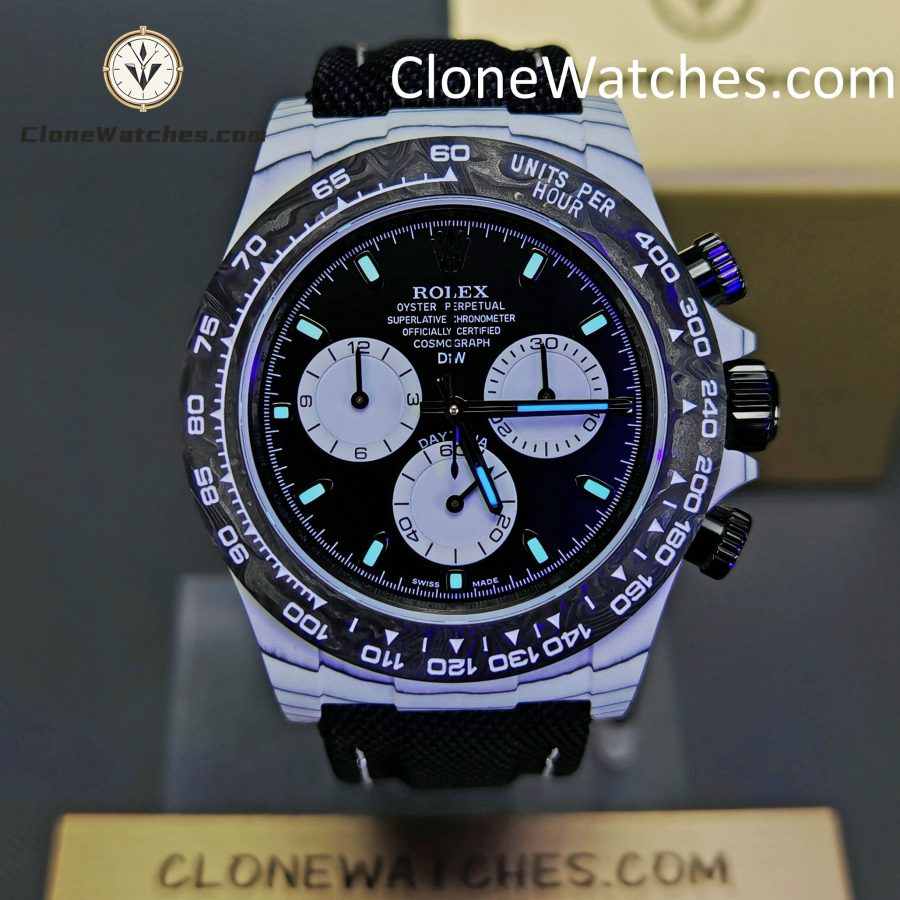 Modified Super Clone Watches 1:1 DiW Rolex Daytona In White Quartz Fiber “IRBIS V2”