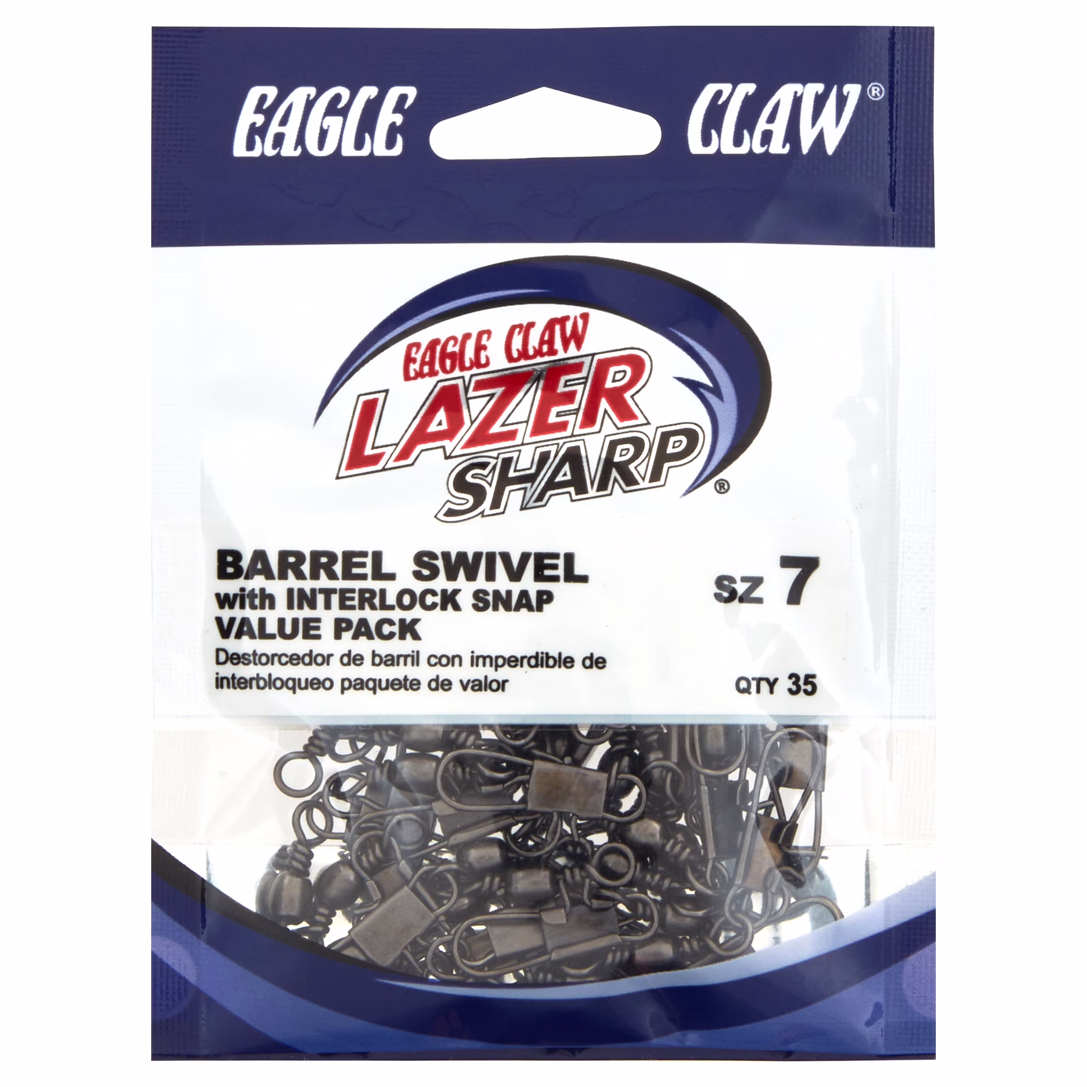 Lazer Sharp SlbIBKXL-7 Barrel Swivel with Interlock Snap, Size 7