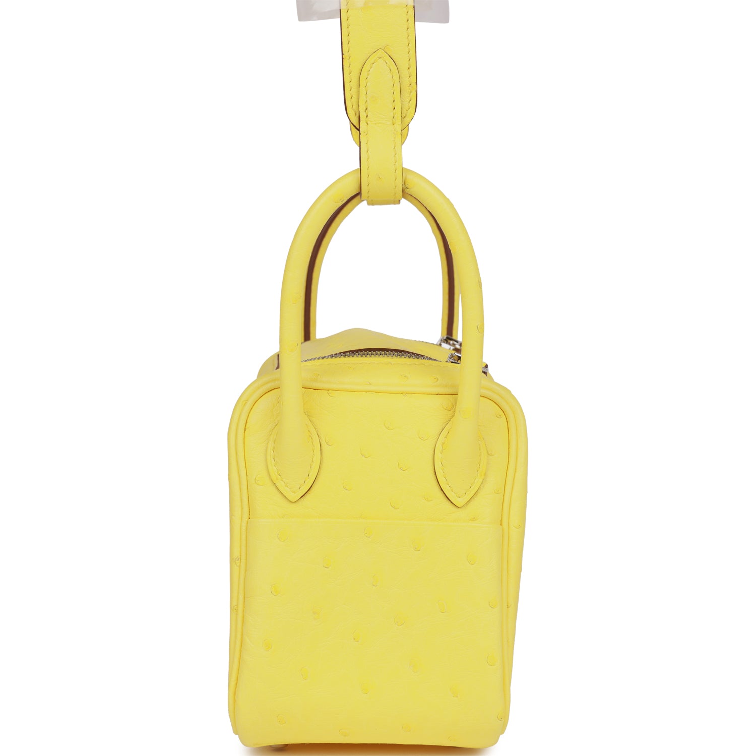 Hermes Mini Lindy Jaune Citron Ostrich Palladium Hardware