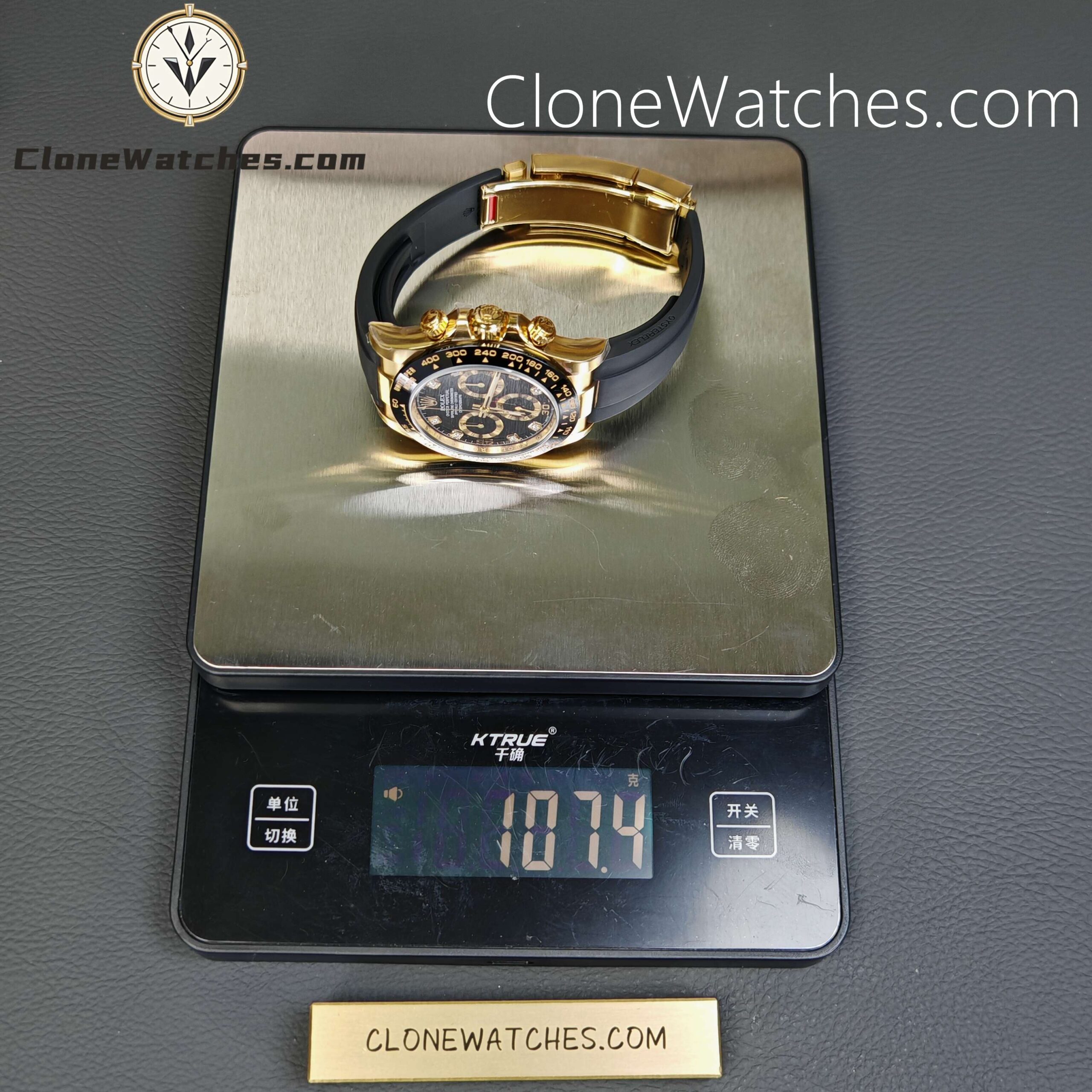 Rolex Super Clone Watches 1:1 Daytona 18K Gold Black Diamond Dial m116518ln-0078 4130 Movement