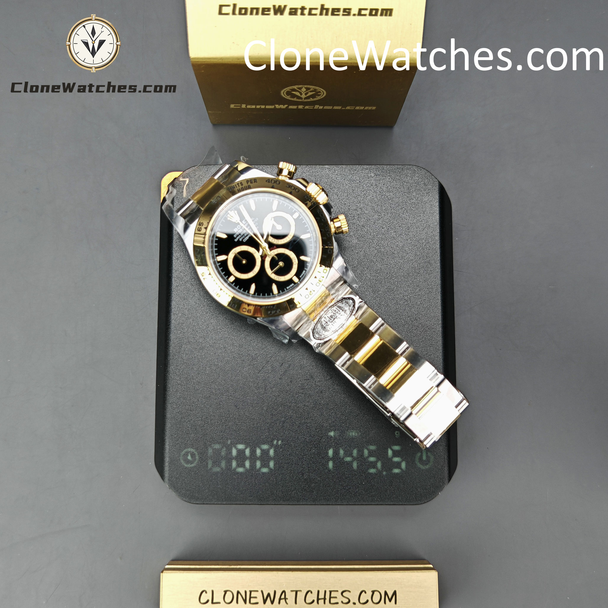 Rolex Super Clone Watches 1:1 Daytona 18k Gold Black Dial M126503-0003 4131 Movement