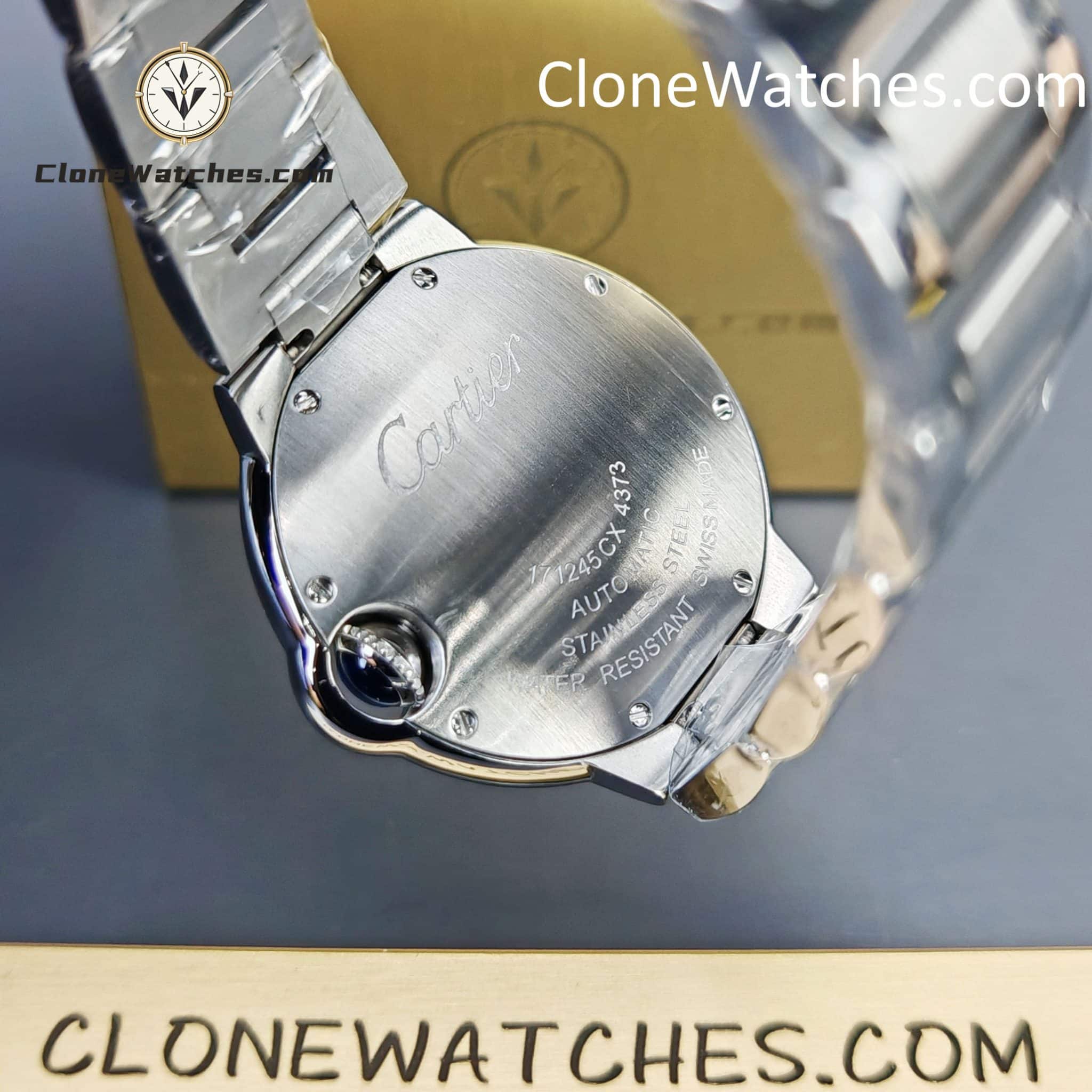 Cartier Super Clone Watches 1:1 Ballon Bleu de W4BB0024 Silver Dial Diamond Bezel 33mm