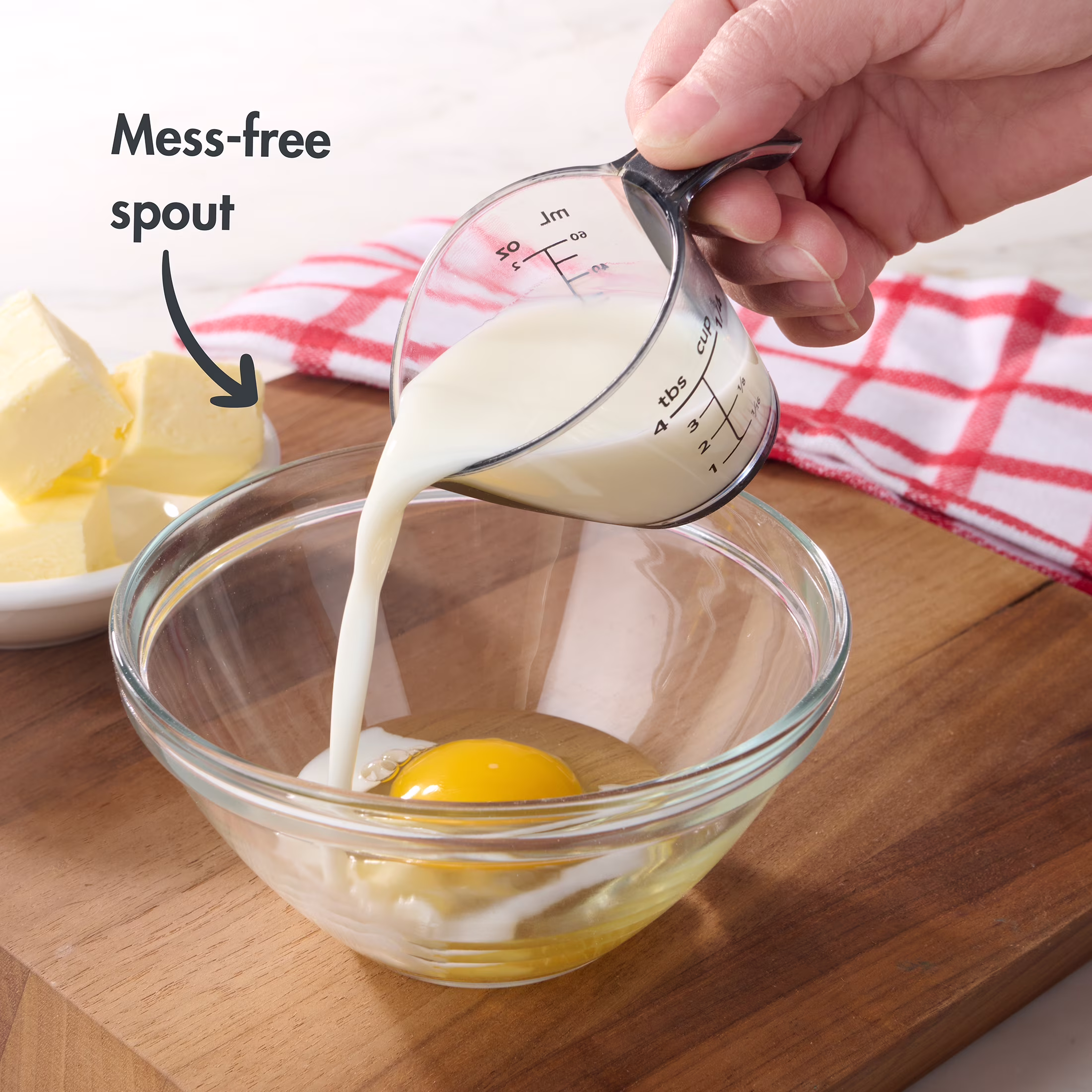 (4 pack) Mainstays 1/4C Plastic Mini Measuring Cup, Black/Transparent