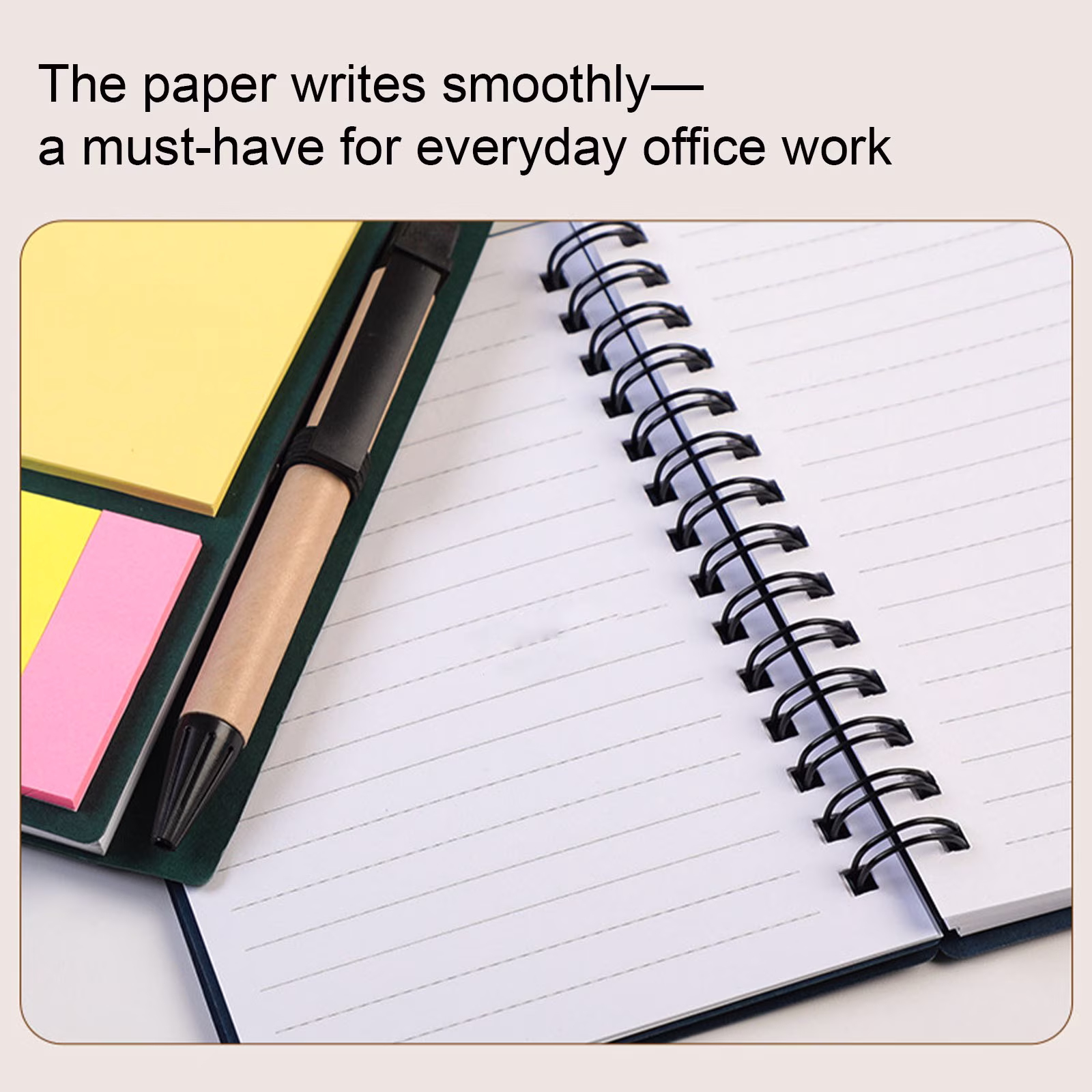 VKLU 1PC Pocket Notebook with Pen, 5x4 Inch Small Memo Pad with Sticky Tabs, 60 Sheets Lined Mini Journal Set, Kraft