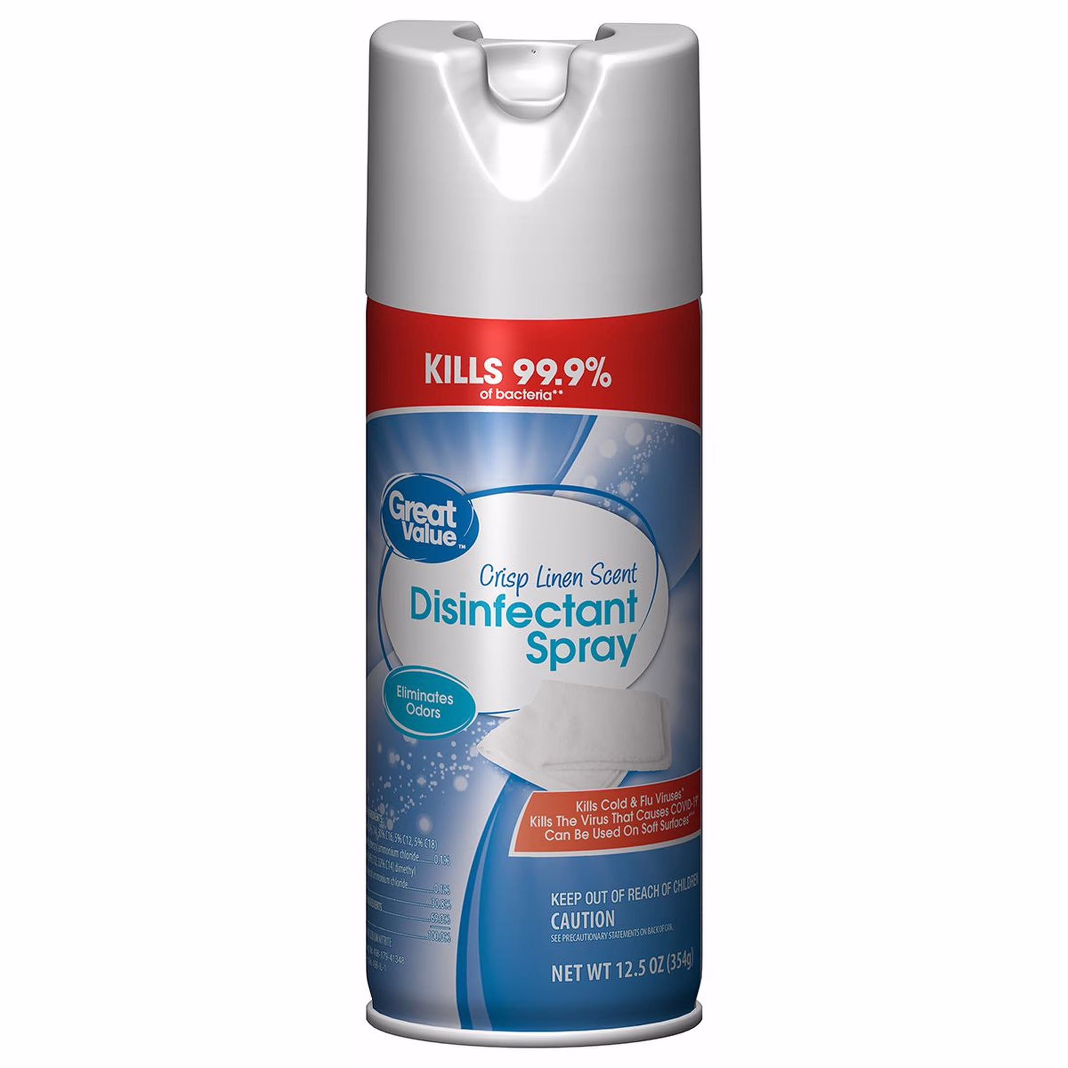 Great Value Disinfectant Spray, Crisp Linen Scent, 12.5 oz