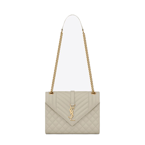 Saint Laurent small Monogram matelassé envelope crossbody bag-White