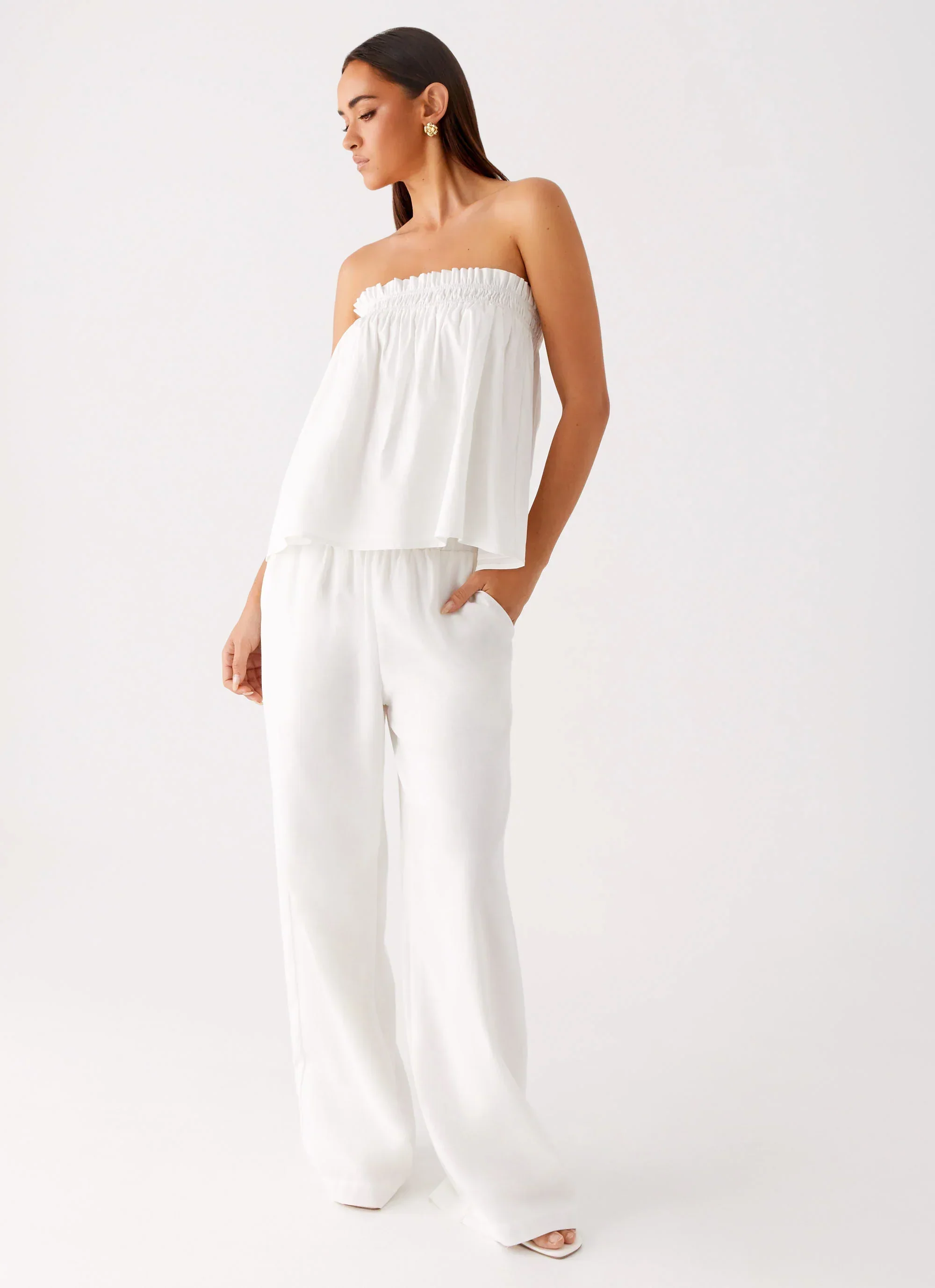 Wynter Babydoll Top - White