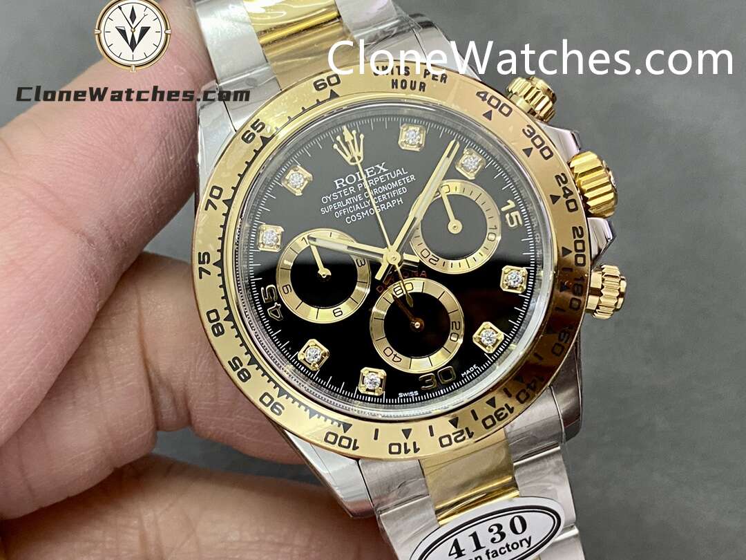Rolex Super Clone Watches 1:1 Daytona Black Dial m116503-0011 4130 Movement