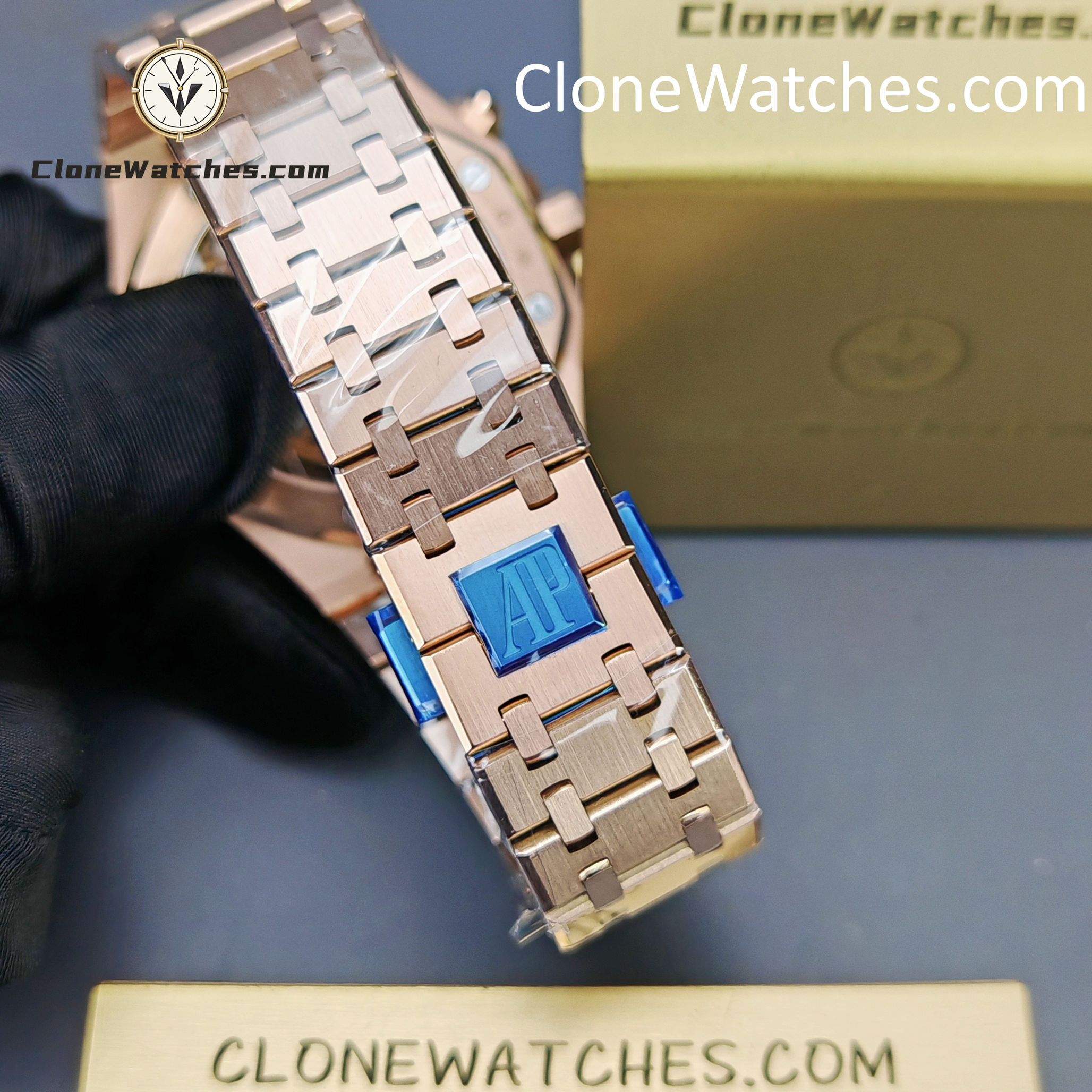 Audemars Piguet Super Clone Watches 1:1 Royal Oak Rose Gold 26240 Black Dial