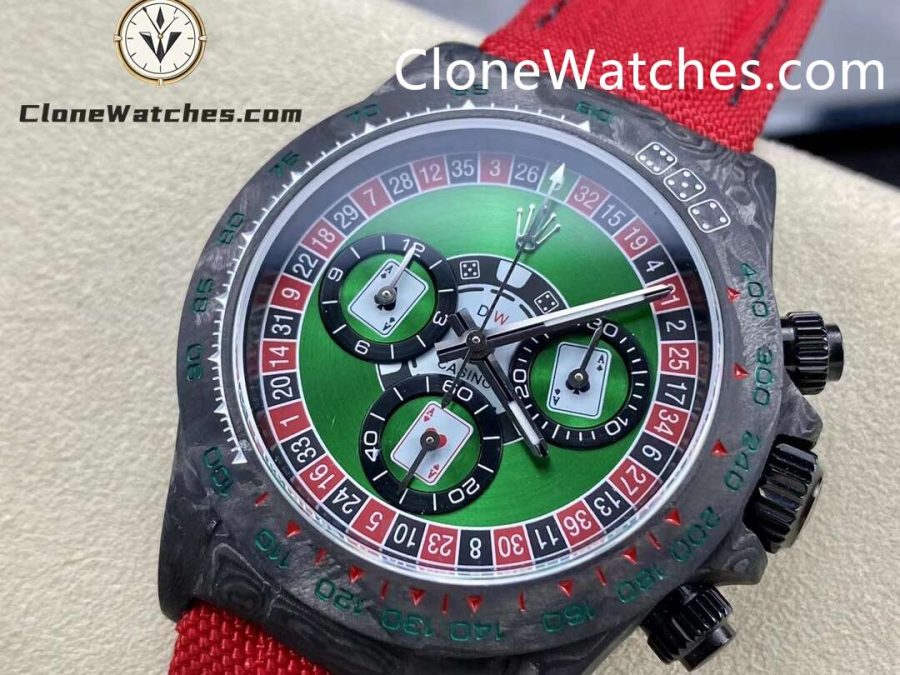 Modified Super Clone Watches 1:1 DiW Rolex Daytona NTPT Carbon LUCKY PLAYER