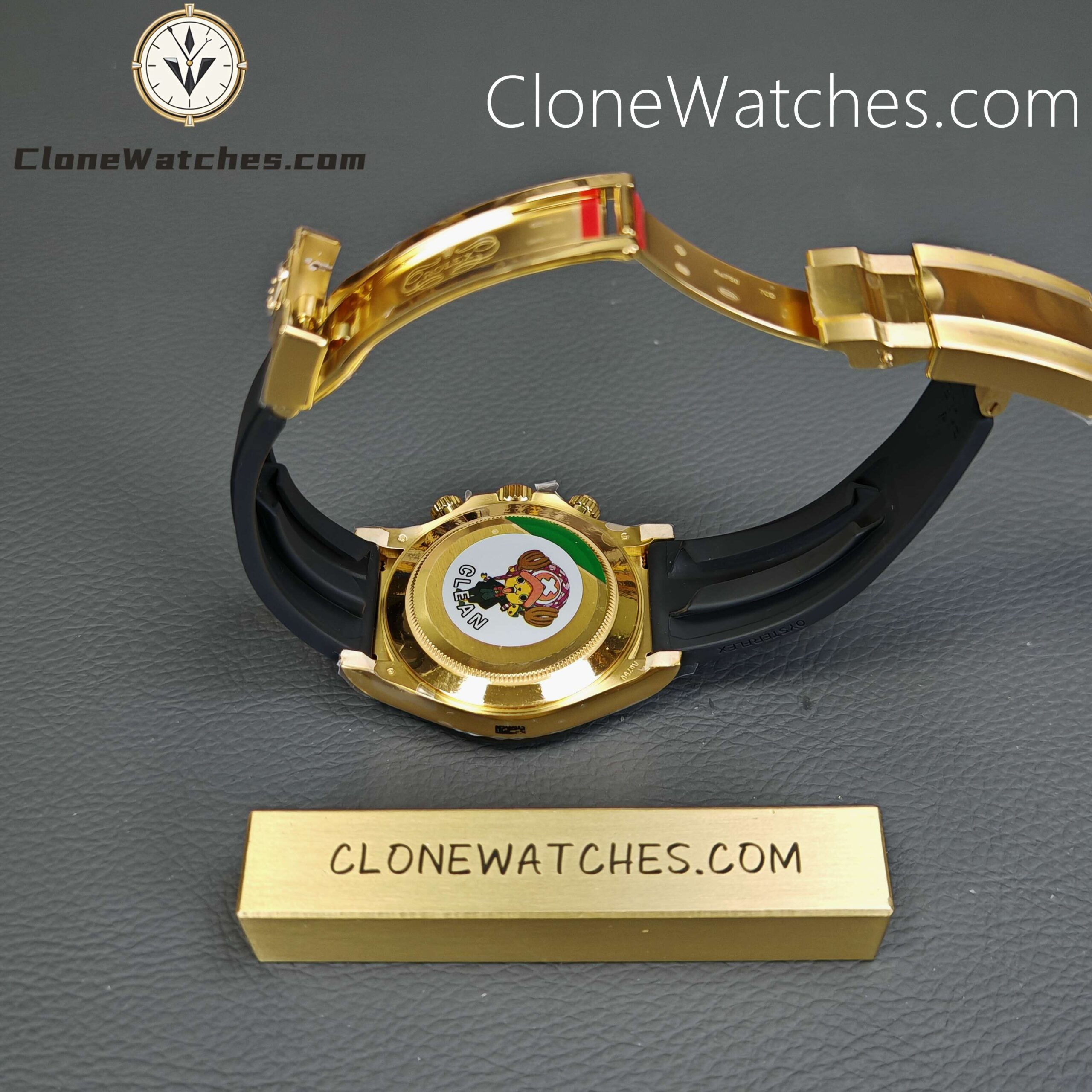 Rolex Super Clone Watches 1:1 Daytona 18K Gold Black Diamond Dial m116518ln-0078 4130 Movement