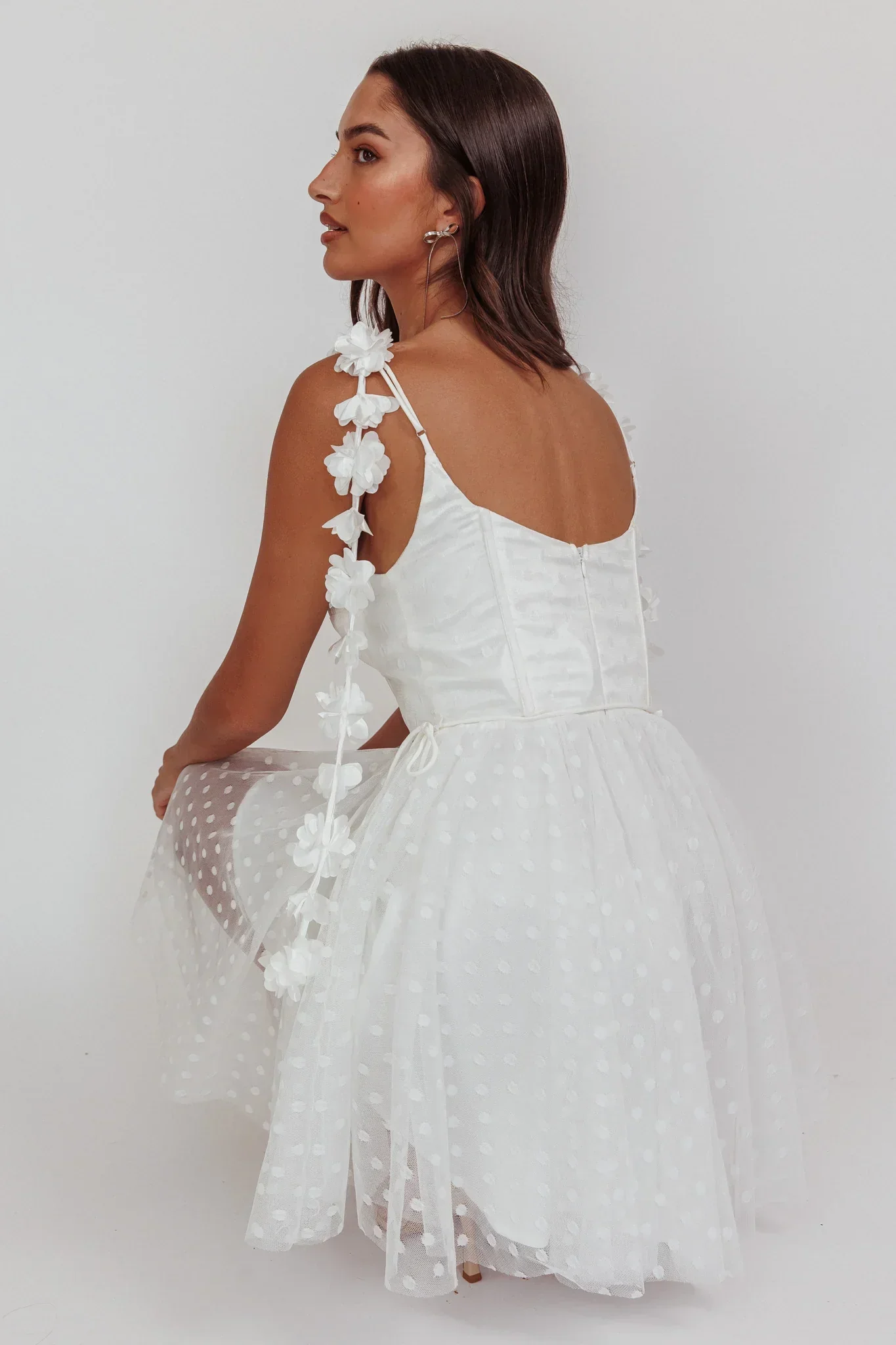 Fairytale Dream Floral Strap Mini Dress White