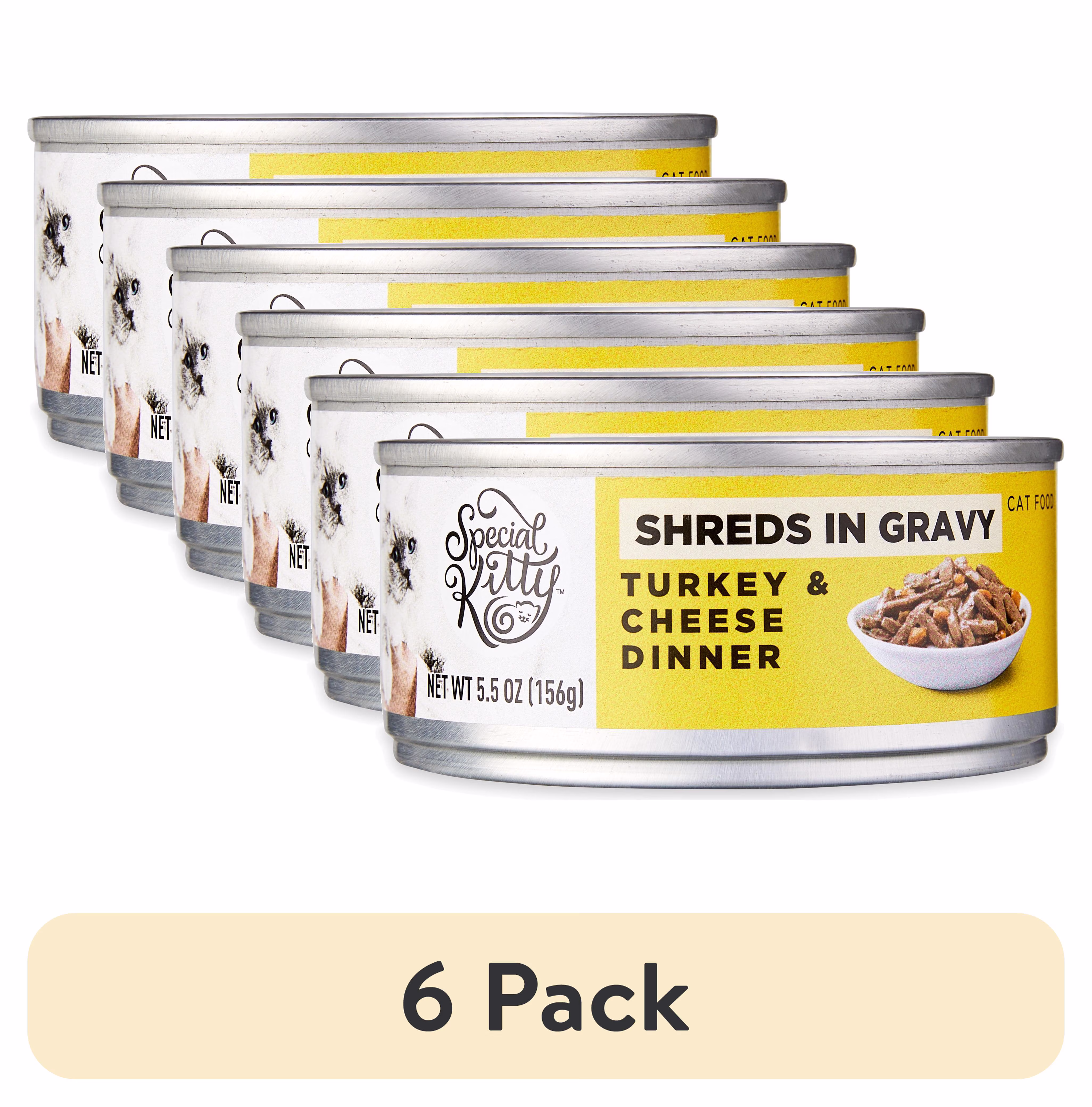 Special Kitty Turkey & Cheese Wet Cat Food in Gravy, 5.5 oz Can