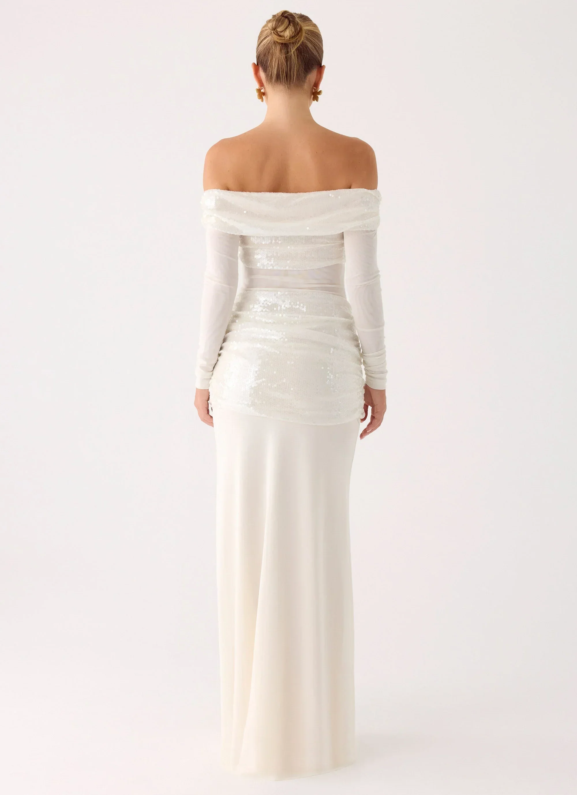 Over To You Sequin Maxi Dress - White