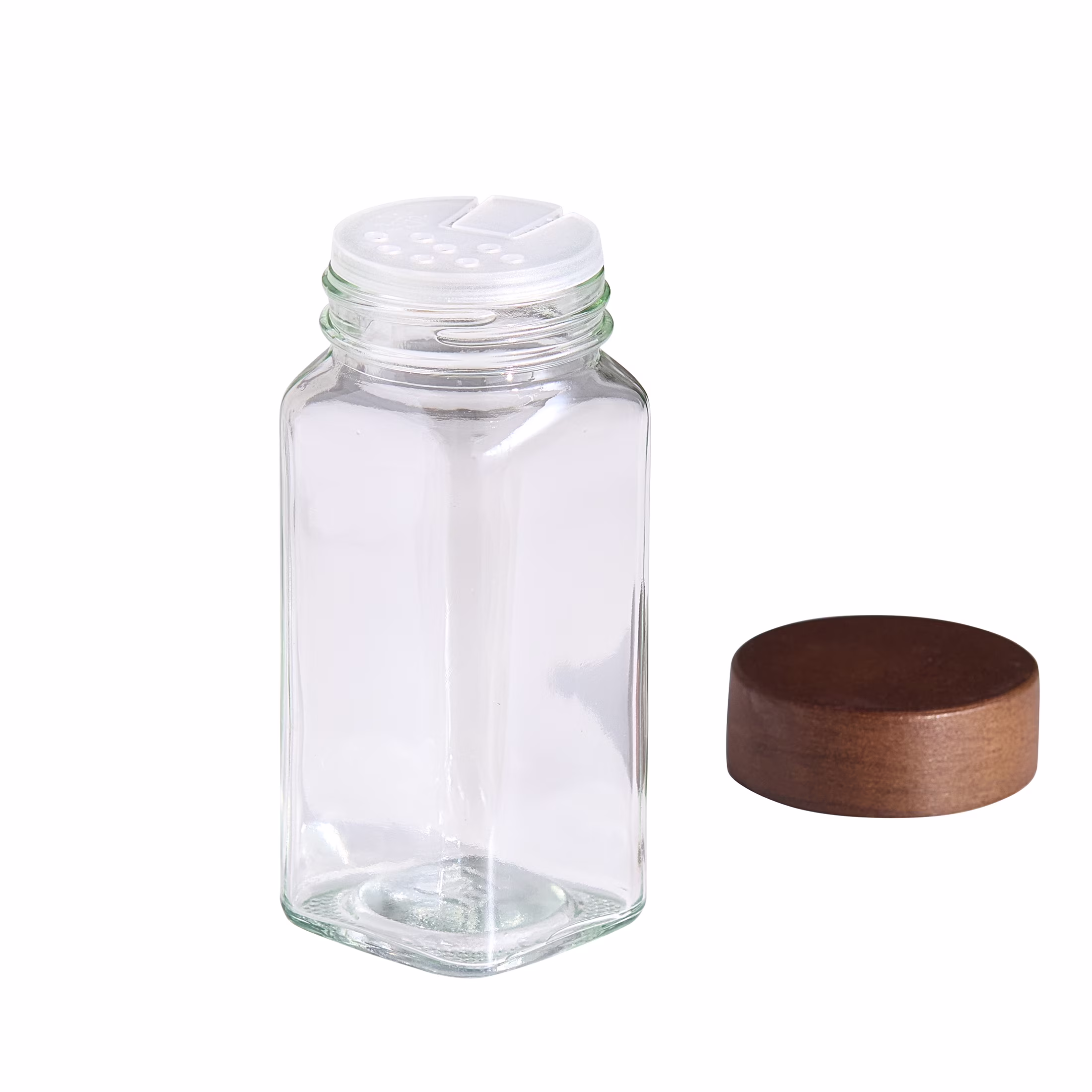 Better Homes and Gardens Glass Spice Jar with Wood Lid