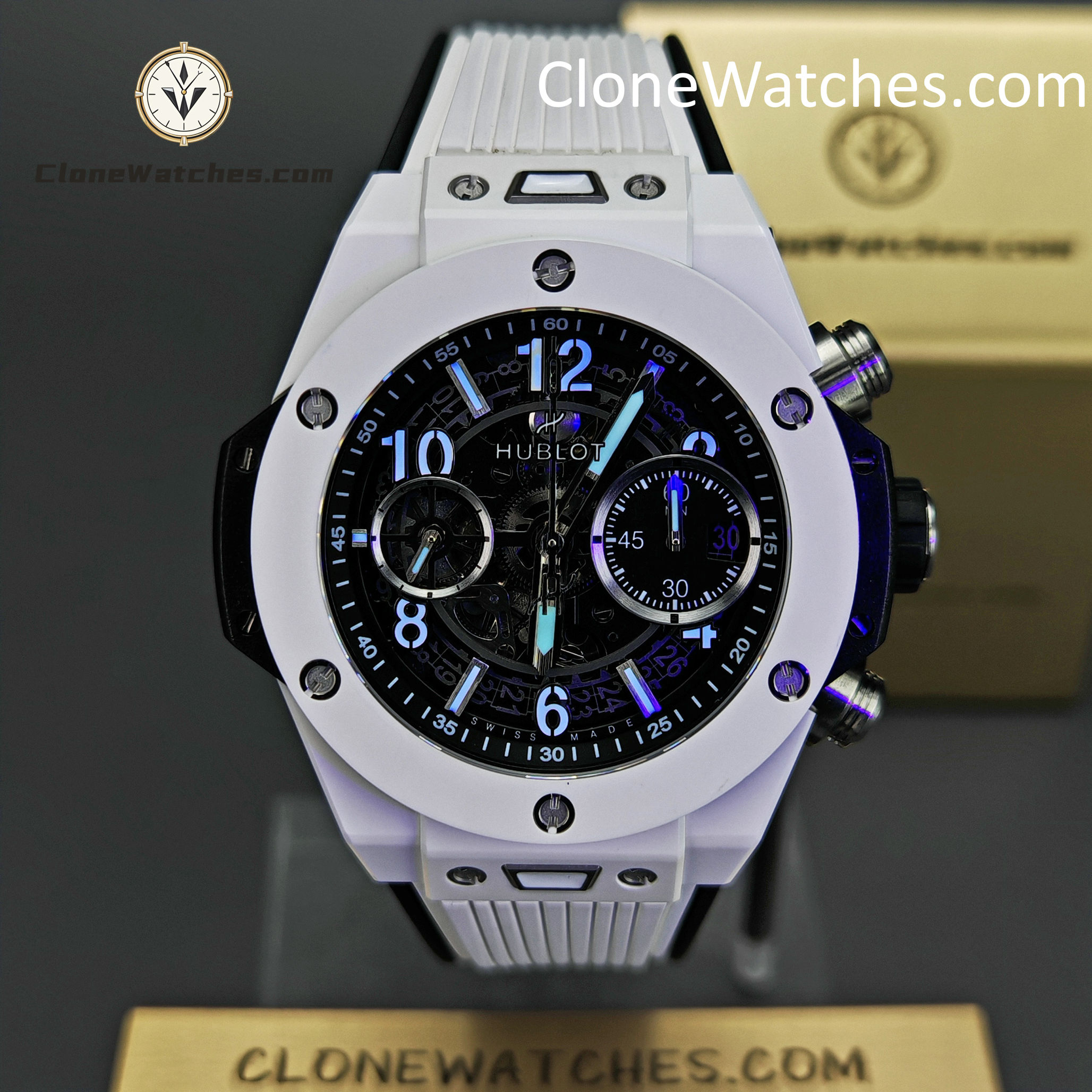 Hublot Super Clone Watches 1:1 Big Bang Unico White Ceramic 42MM 441.HX.1171.RX