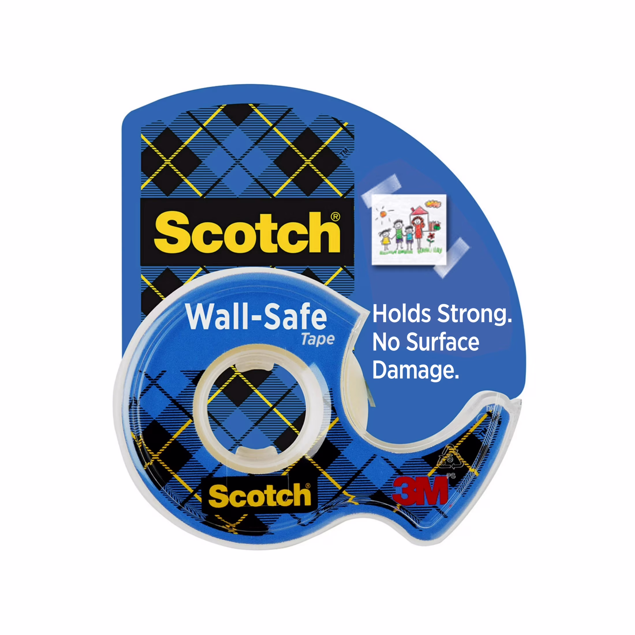 Scotch Wall-Safe Removable Tape, Clear with Matte Finish, 3/4 in x 500 in, 1 Dispenser