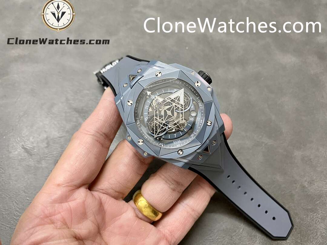 Hublot Super Clone Watches 1:1 Big Bang Unico Sang Bleu II Grey Ceramic 45MM 418.FX.8007.RX.MXM21