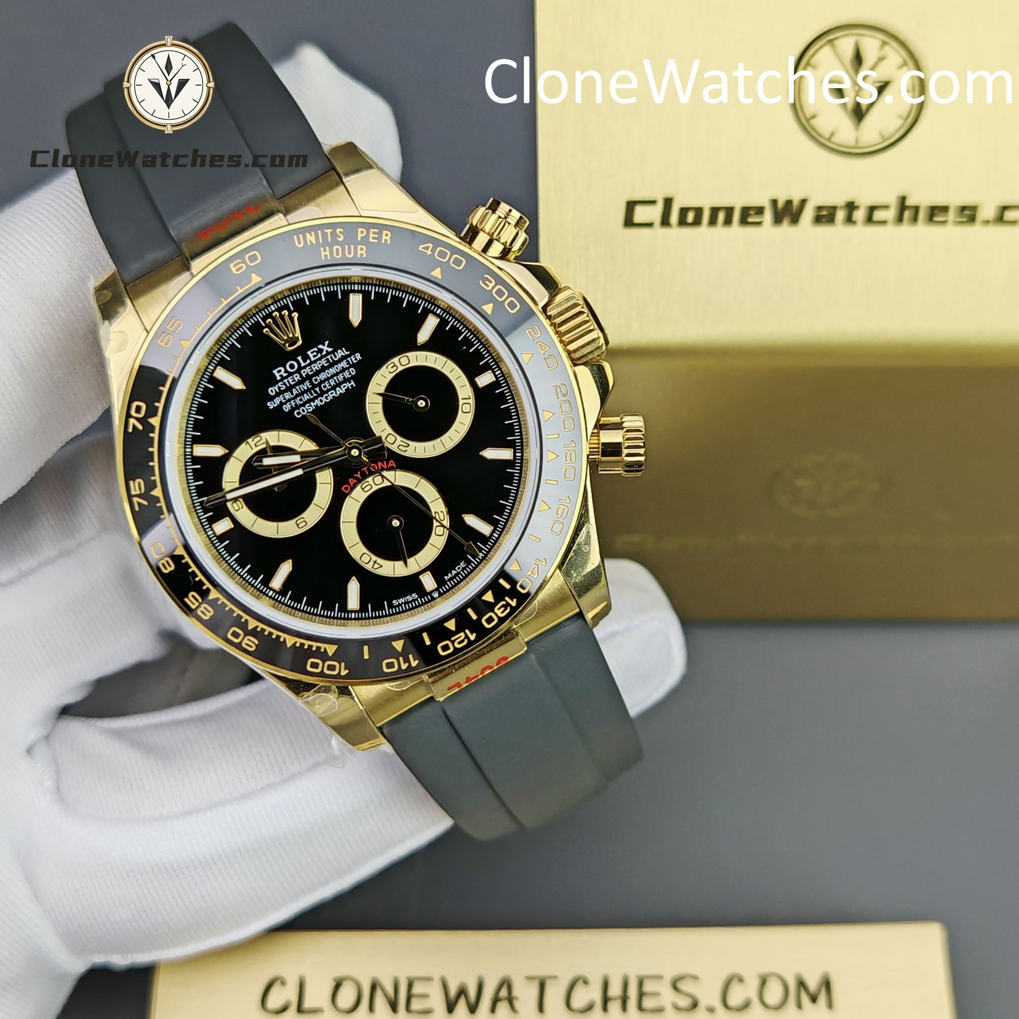 Rolex Super Clone Watches 1:1 Daytona 18k Gold M126518ln-0008 4131 Movement