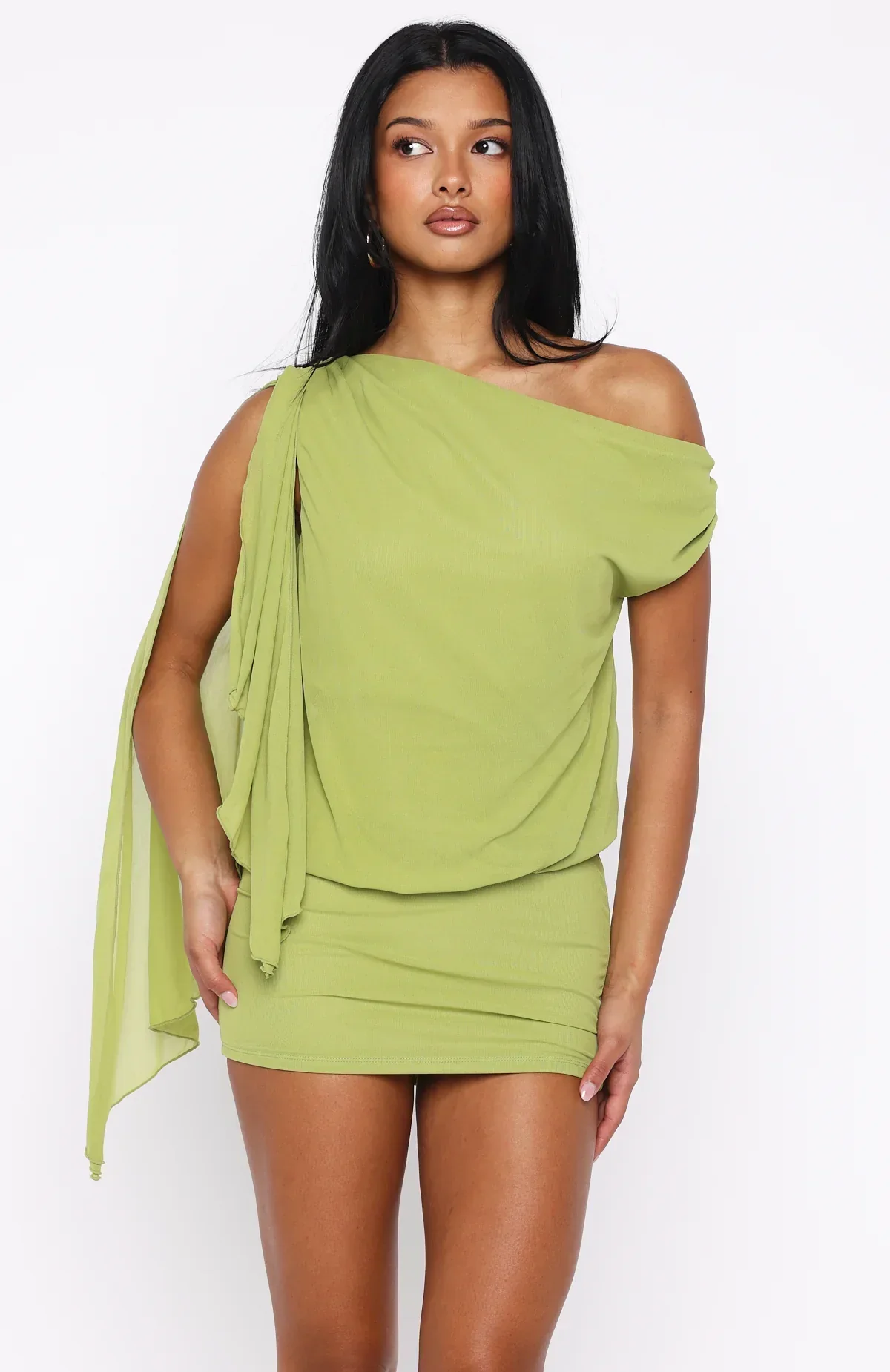 Sicilian Dreams Mini Dress Chartreuse