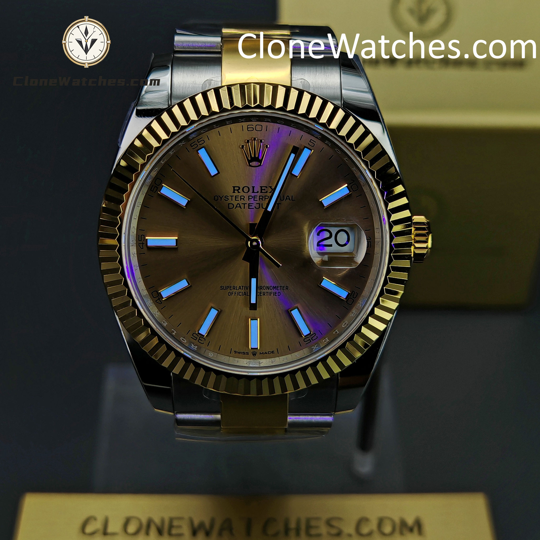 Rolex Super Clone Watches 1:1 DateJust Gold Dial m126333-0009 Oyster 41MM 3235 Movement