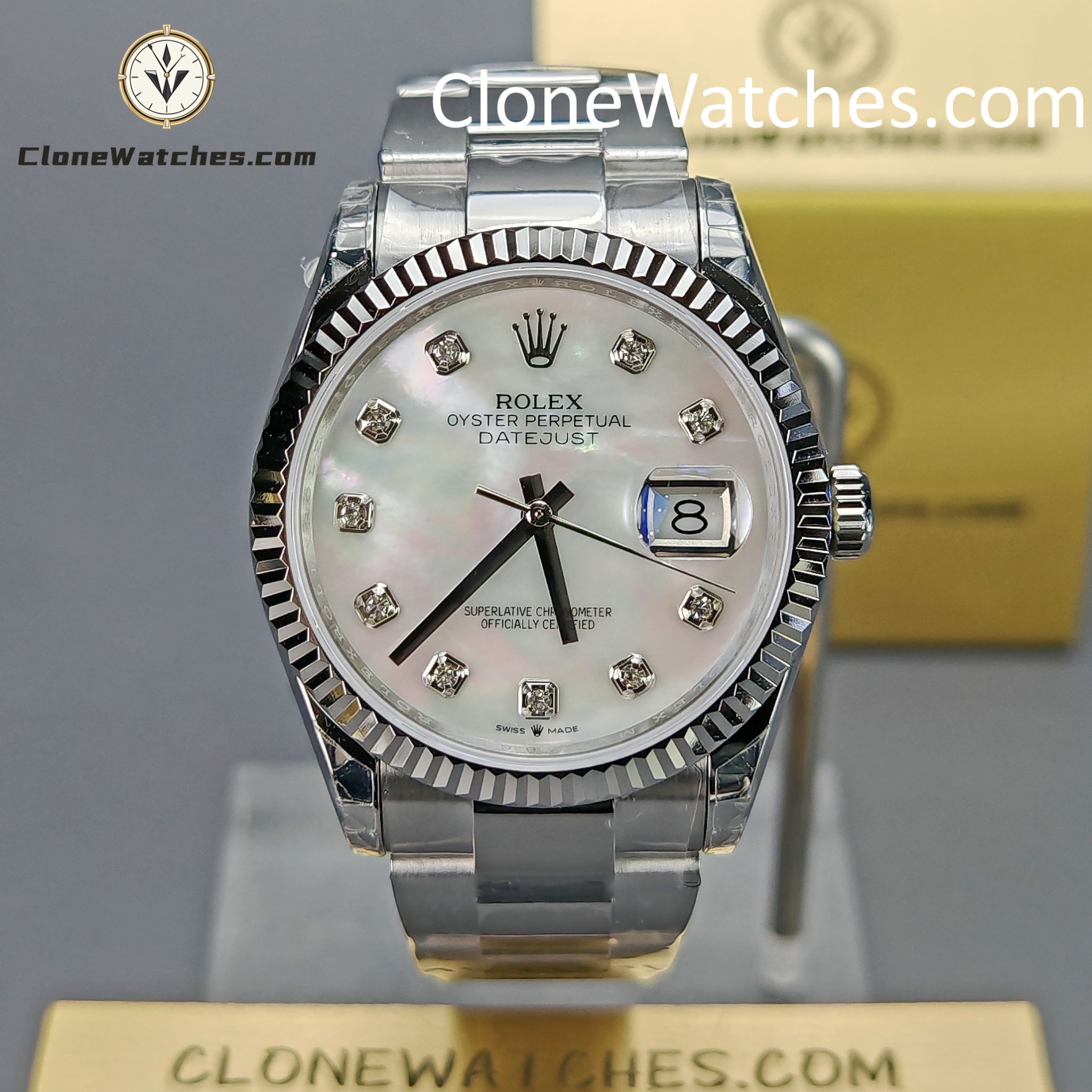 Rolex Super Clone Watches 1:1 DateJust Mother-of-Pearl Dial m126234-0020 Oyster 36MM 3235 Movement