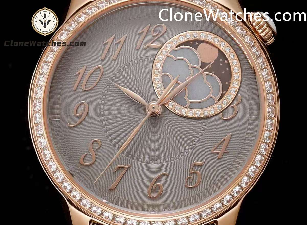 Vacheron Constantin Super Clone Watches 1:1 Égérie Moon Phase 8005F/000R-B958 Grey Dial