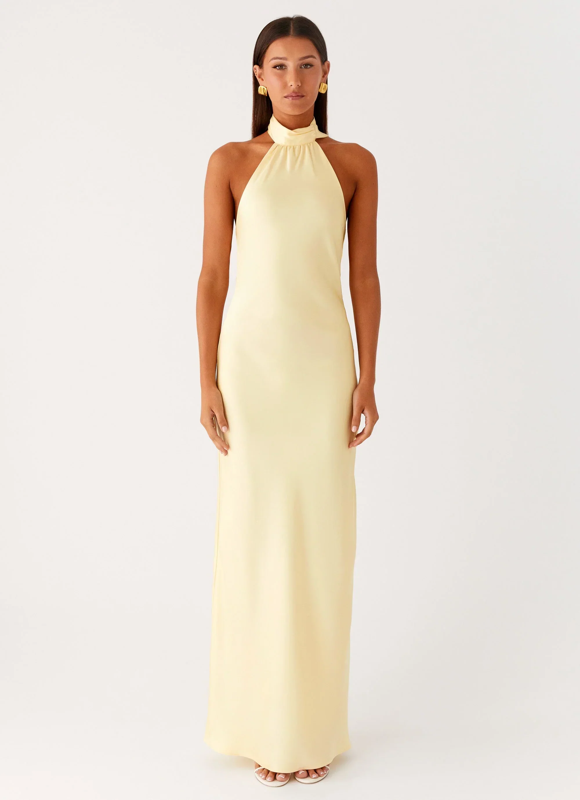 Keena Scarf Maxi Dress - Lemon