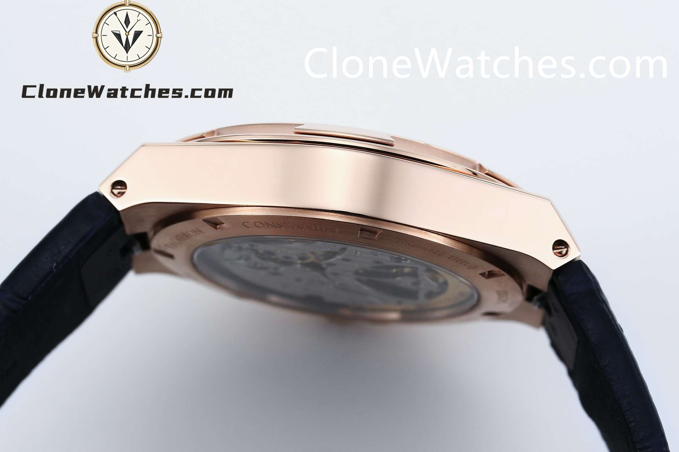 Vacheron Constantin Super Clone Watches 1:1 Overseas Rose Gold Tourbillon 6000V/210R-B733 42.5MM Leather Strap