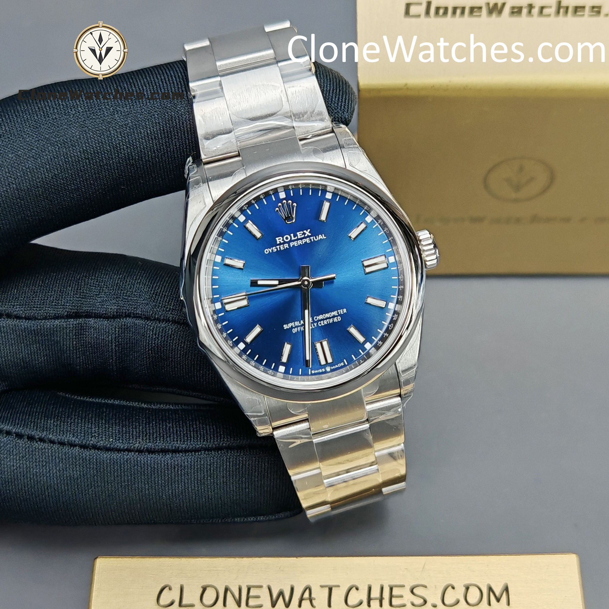 Rolex Super Clone Watches 1:1 Oyster Perpetual Blue Dial 36mm M126000-0003 3230 Movement