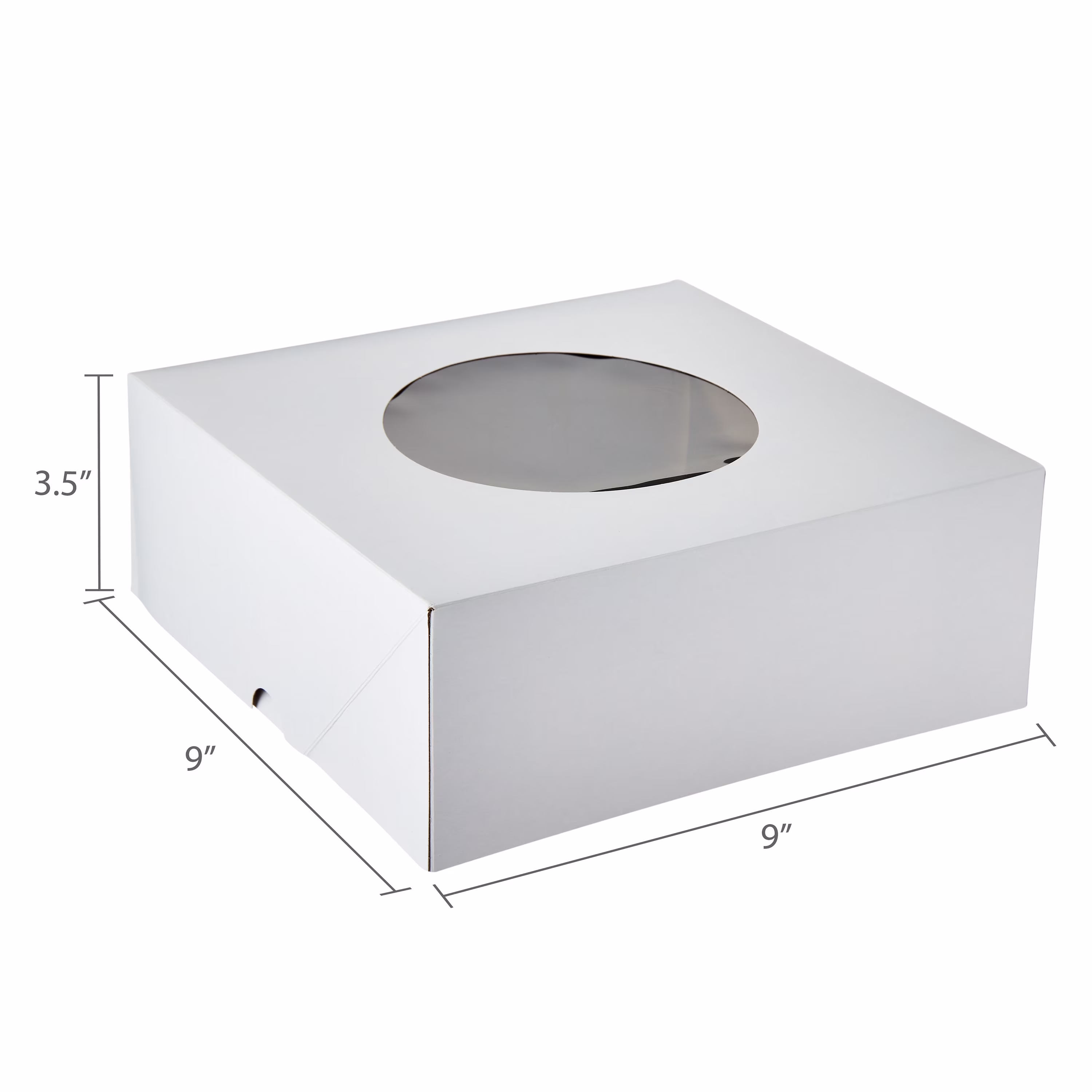 (3 pack) Way To Celebrate Pie Box with Window, White, 9 in x 9 in x 3.5 in, 1 Count