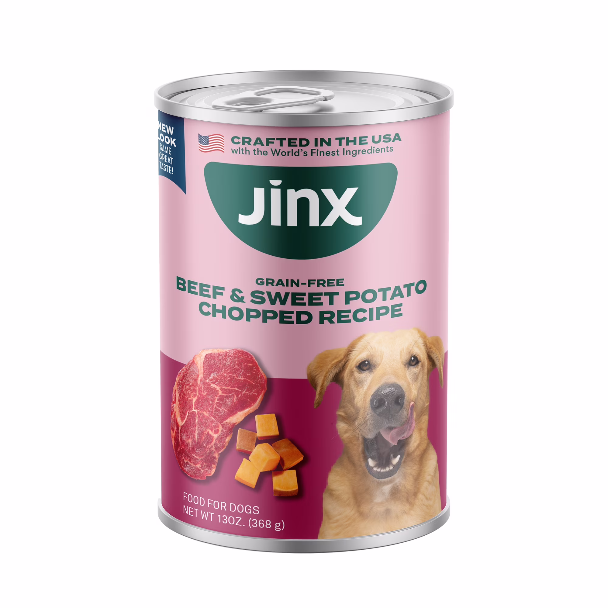 (4 pack) Jinx Chopped Beef Recipe Natural Wet Dog Food, Grain-Free, 13 oz Can