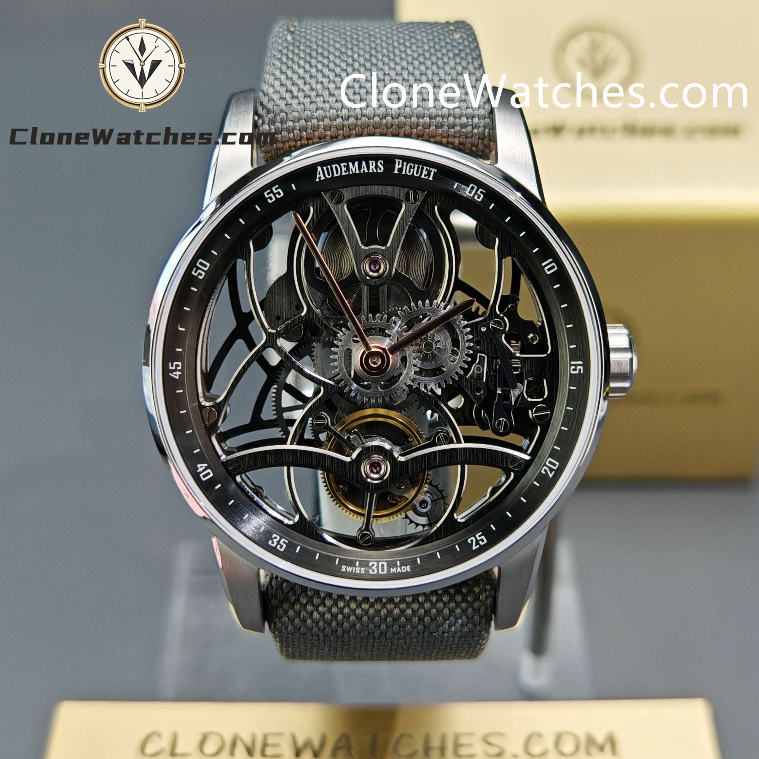 Audemars Piguet Super Clone Watches 1:1 Code 11.59 Tourbillon Grey Openworked 26600CR 41mm