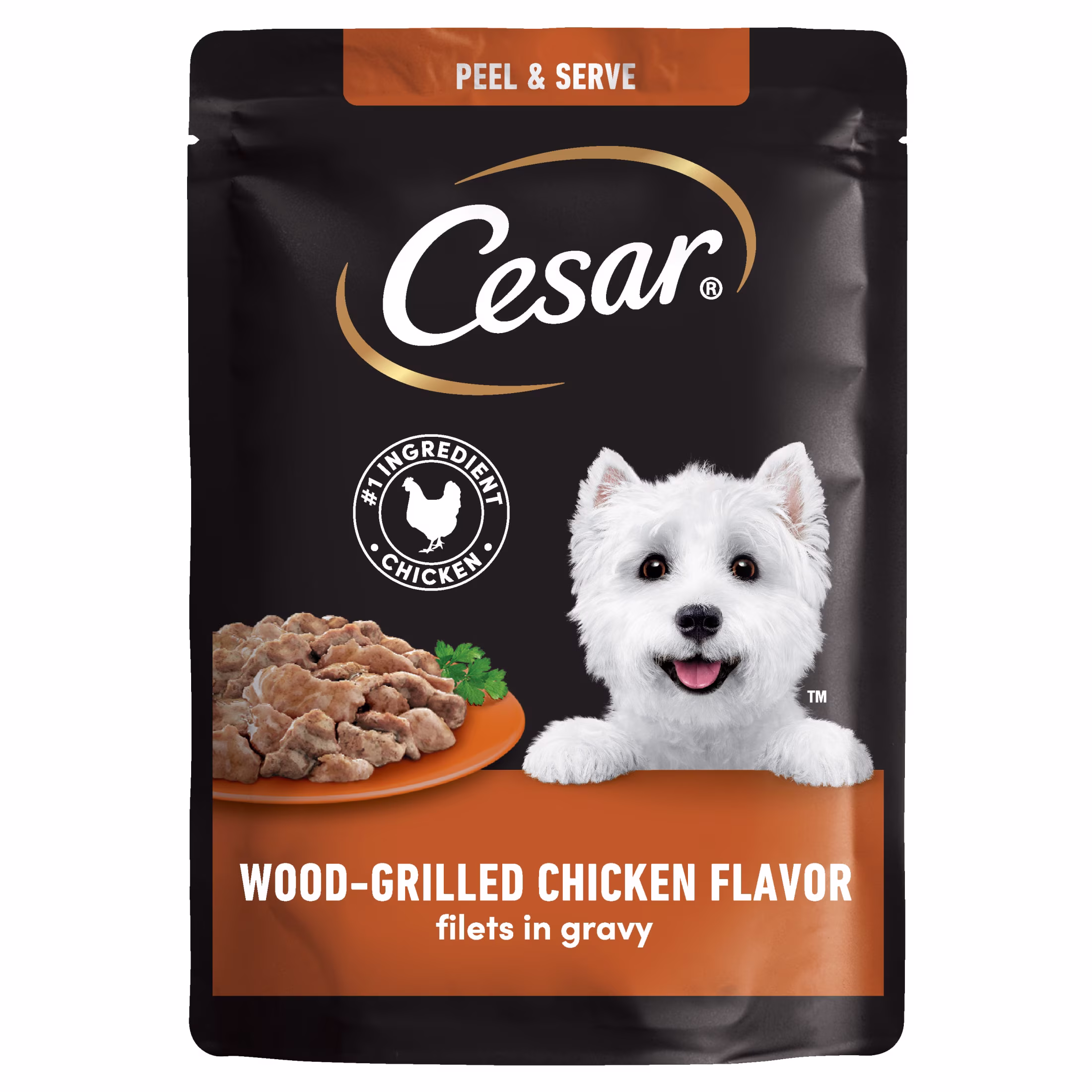 Cesar Filets in Gravy Wood-Grilled Chicken Flavor Wet Dog Food, 1.76-oz Mini-Pouches