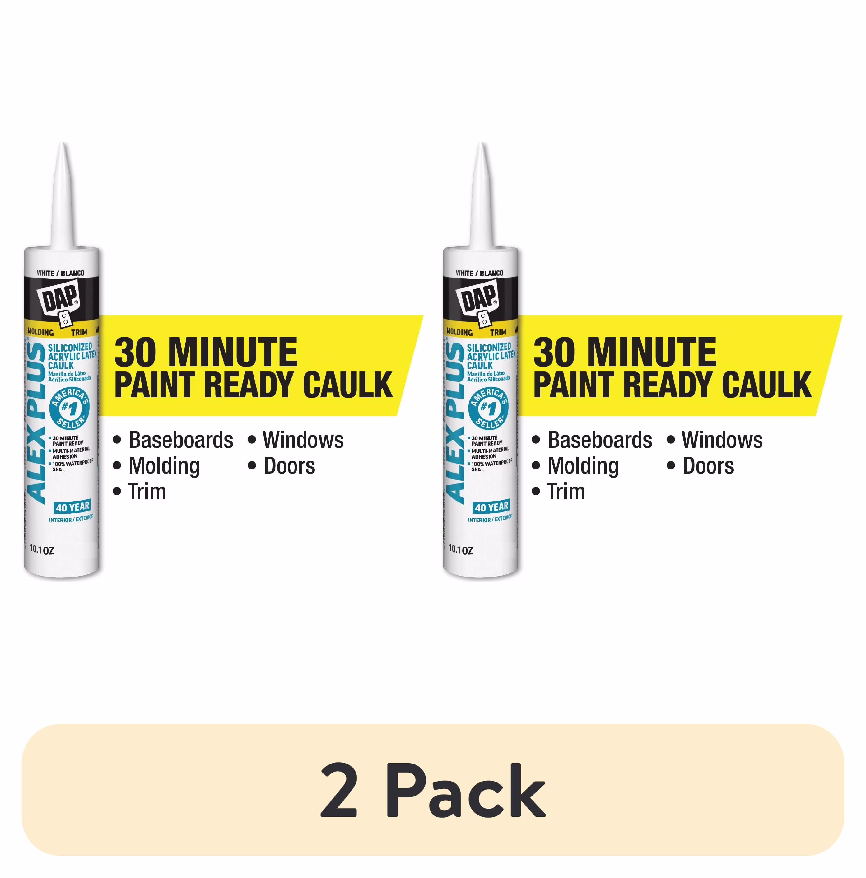 DAP Alex Plus 10.1 oz White All Purpose Acrylic Latex Caulk Plus Silicone