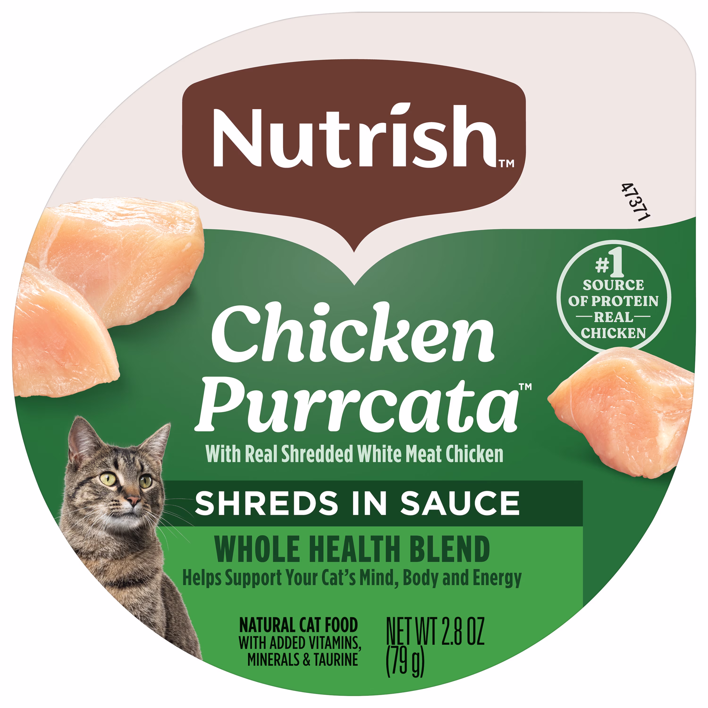 Nutrish Grain Free Wet Cat Food Chicken Purrcata Whole Health Blend with Real Shredded White Meat Chicken in Sauce, 2.8 oz. Cup (Rachael Ray)