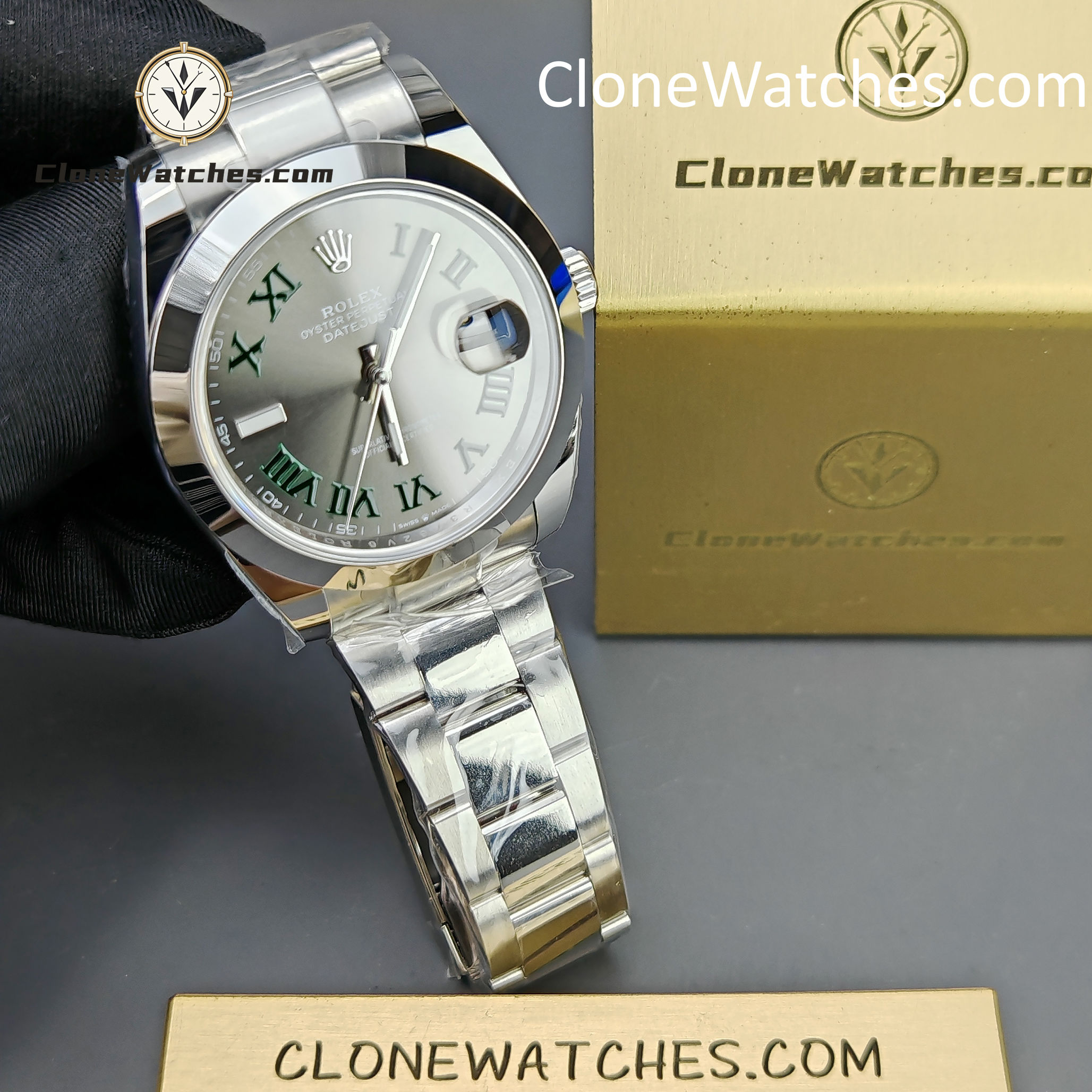 Rolex Super Clone Watches 1:1 DateJust Grey Roman Dial M126300 – 0013 Oyster 41MM 3235 Movement