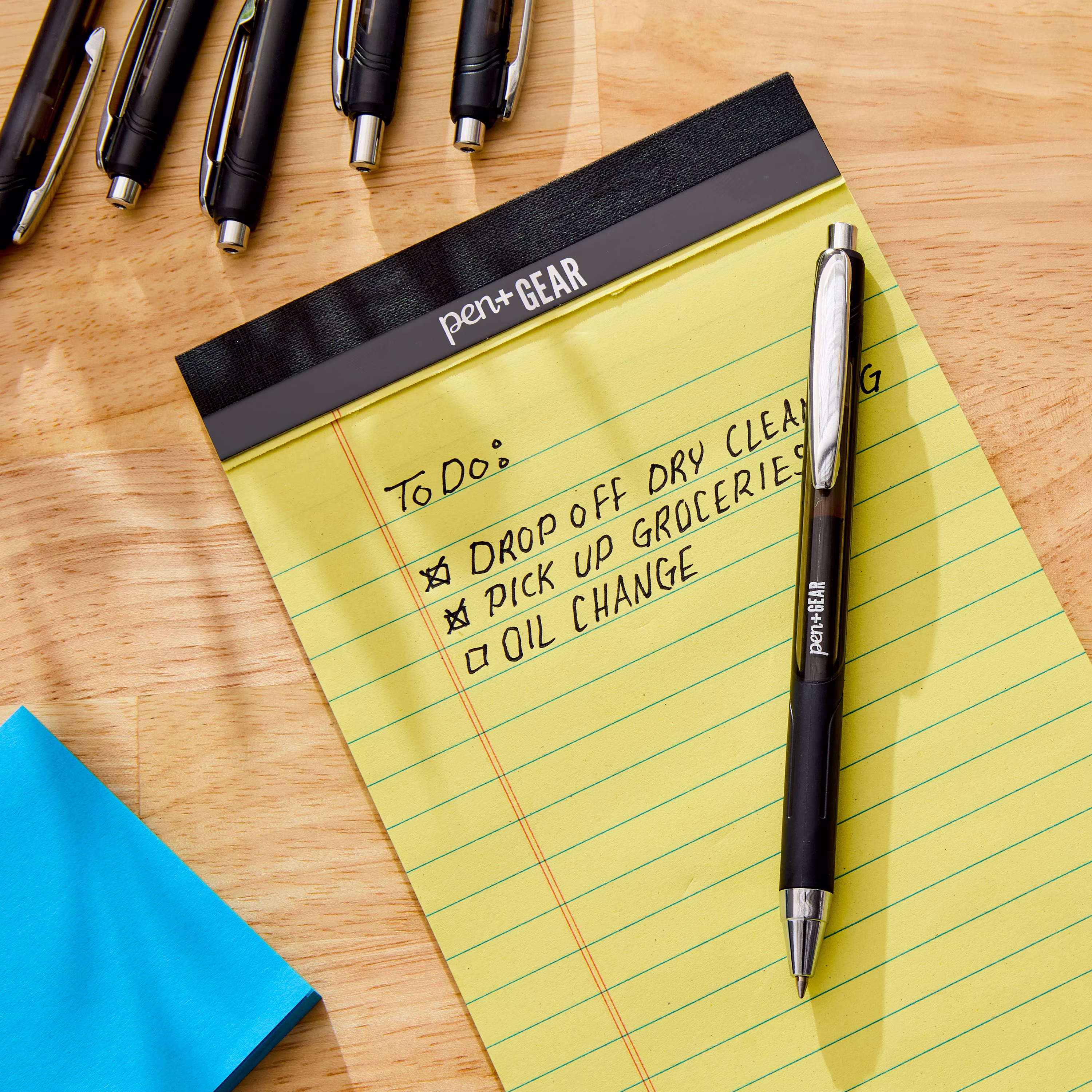 Pen+Gear Retractable Gel Pens, Medium Point, 0.7 mm, Black, 2 Count