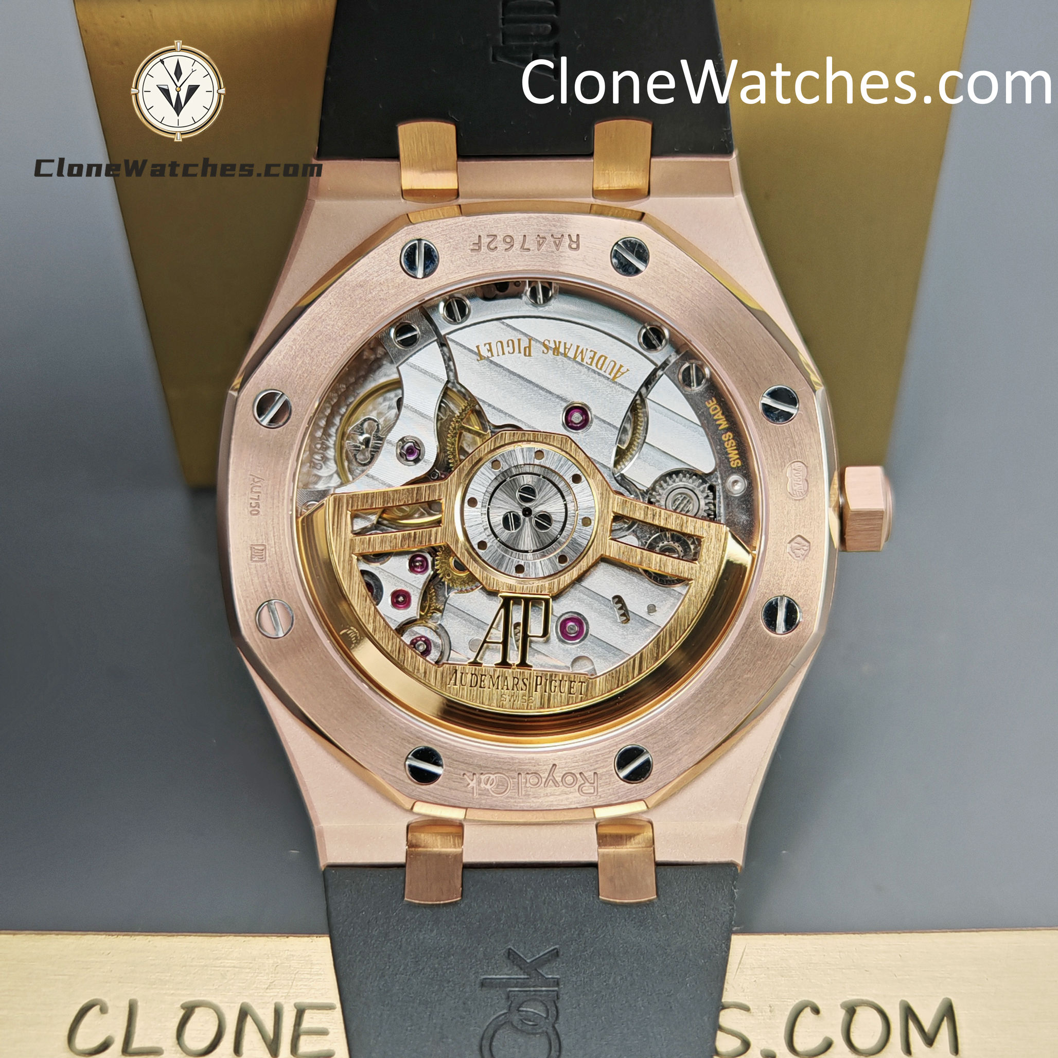 Audemars Piguet Super Clone Watches 1:1 Royal Oak Rose Gold 15500 Black Dial