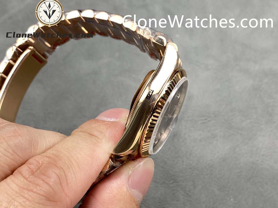Rolex Super Clone Watches 1:1 Day Date Rose Gold Gradient Brown Dial 36mm m128235-0037 3255 Movement