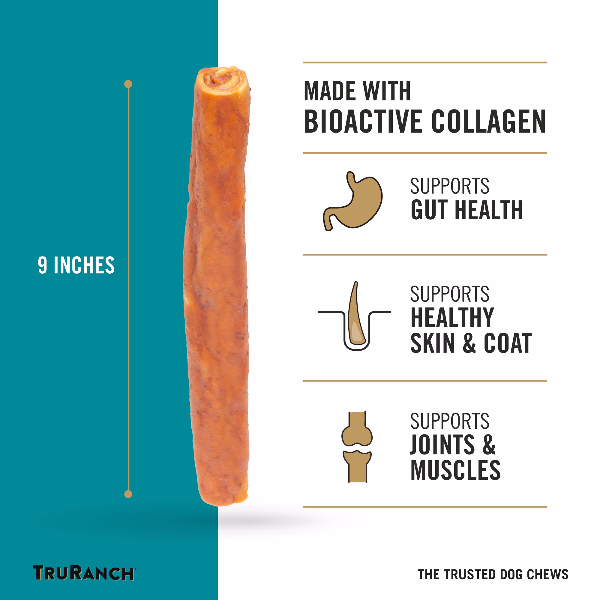 TruRanch All-Natural Rawhide Alternative Dog Treats, Large Collagen Roll, Chicken, 1 Pack