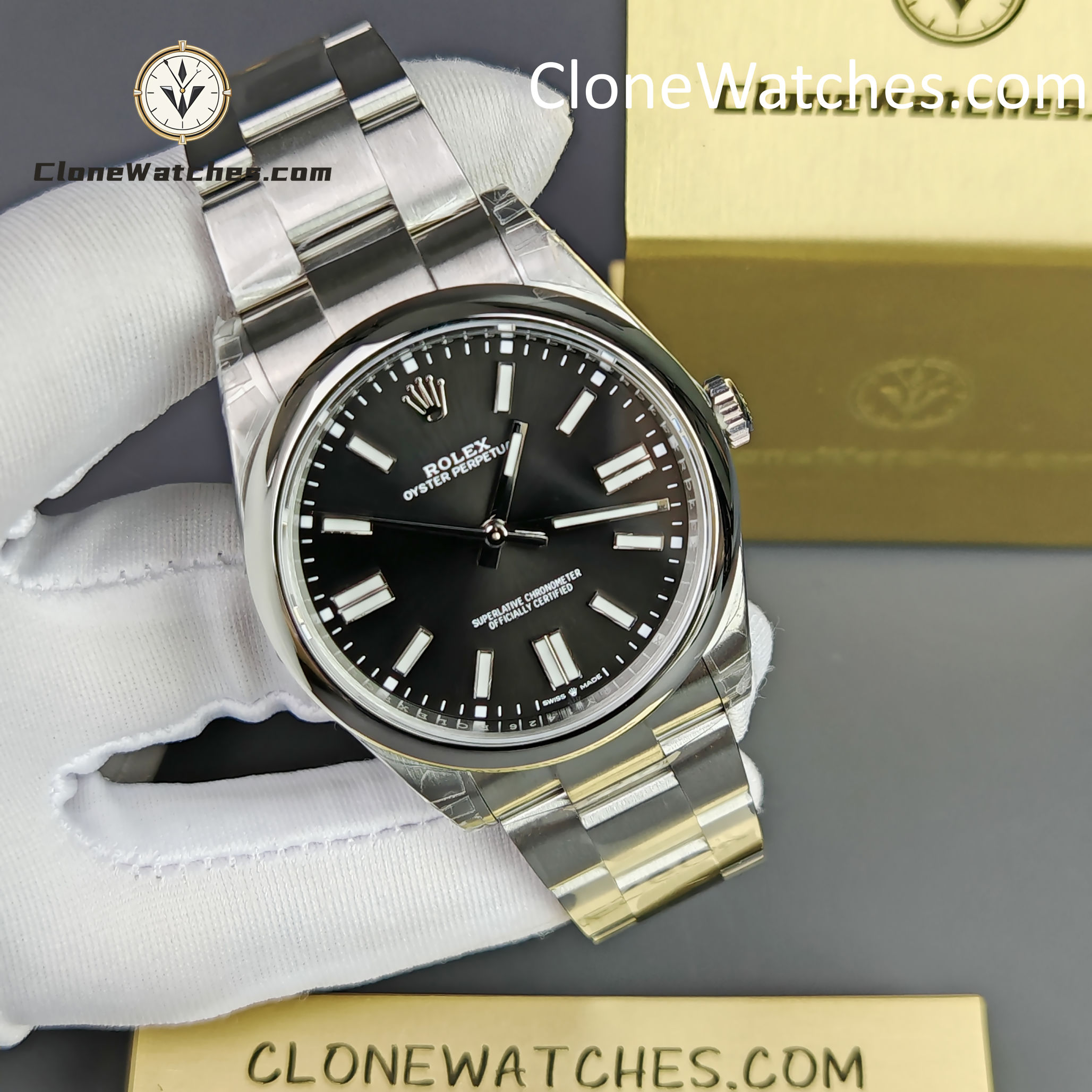 Rolex Super Clone Watches 1:1 Oyster Perpetual Black Dial 41mm m124300-0002 3230 Movement