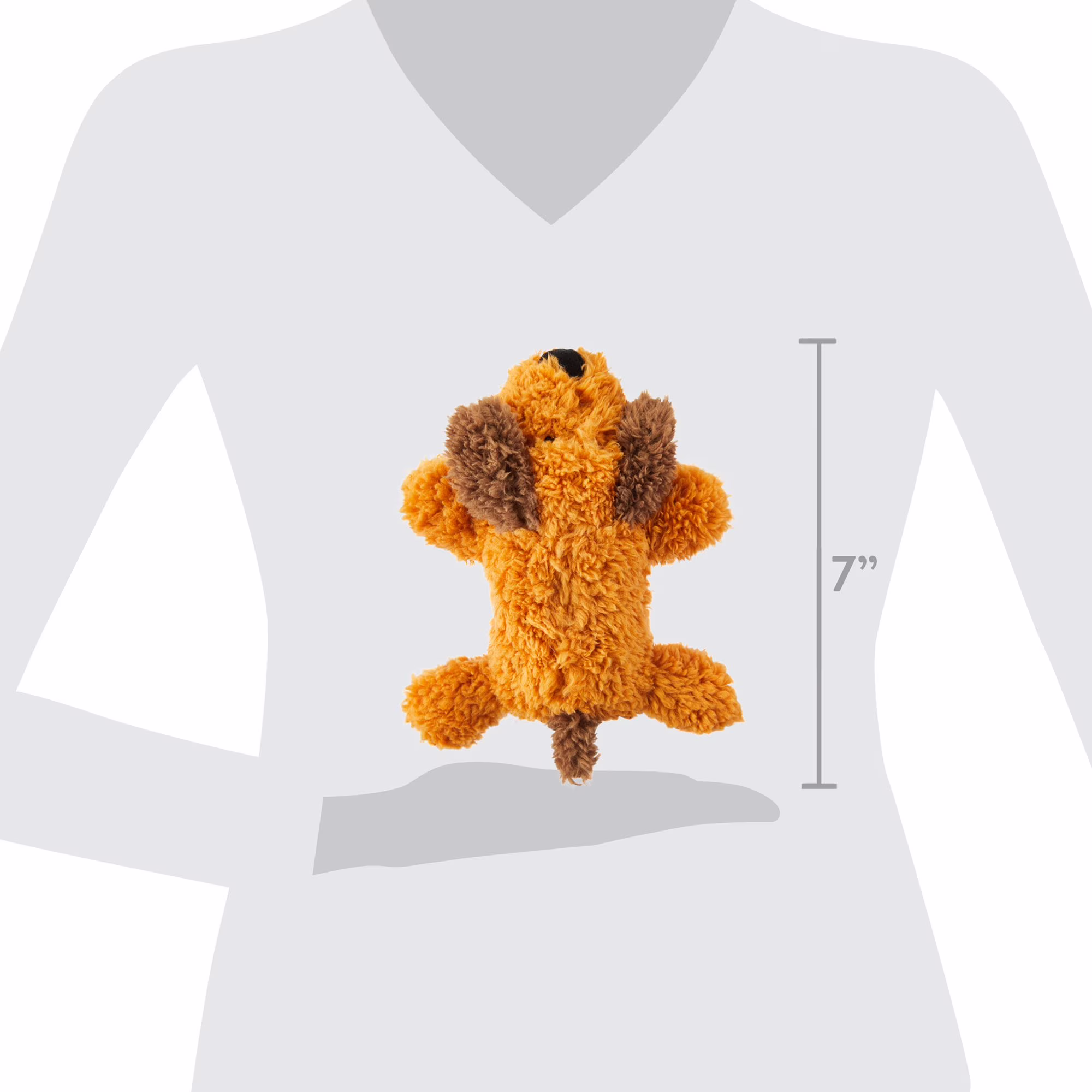 (4 pack) Vibrant Life Brown Floppy Plush Dog Toy with Squeaker, Chew Level 1