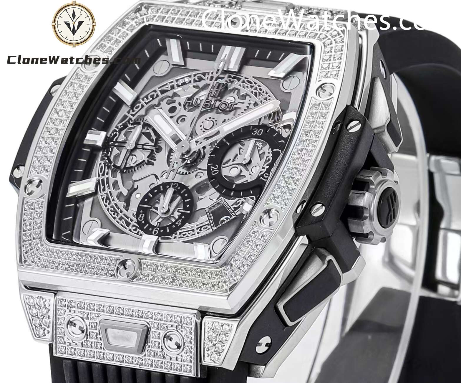 Hublot Super Clone Watches 1:1 Spirit of Big Bang Titanium Pavé 642.NX.0170.RX.1704